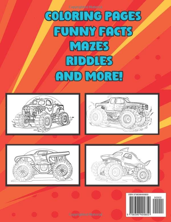 Monster Truck Coloring Book For Kids: Cool Activity Nonfiction Colors Pages | Boys And Girls Boom | Super Fun For Toddlers | Car Lovers Collection | Great Premium Fans Unique Gift | Ages 2-4 3-5 4-8 image 3