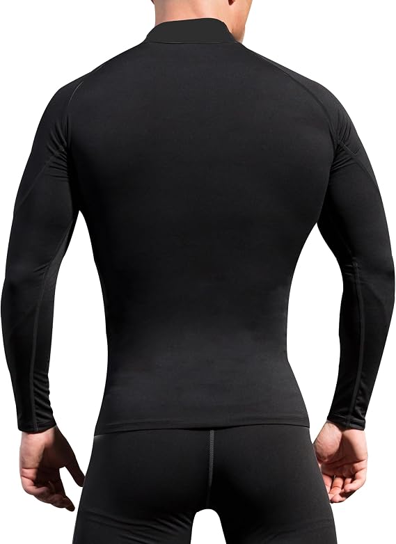 Men's Compression Shirts Long Sleeve Quick Dry Tops Mock Turtleneck
