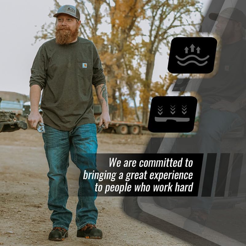 Miniatura 5 de ROCKROOSTER Botas de trabajo Woodland para hombre, 6 pulgadas, con puntera compuesta con cordones, sin metal, soporte al tobillo, impermeables,