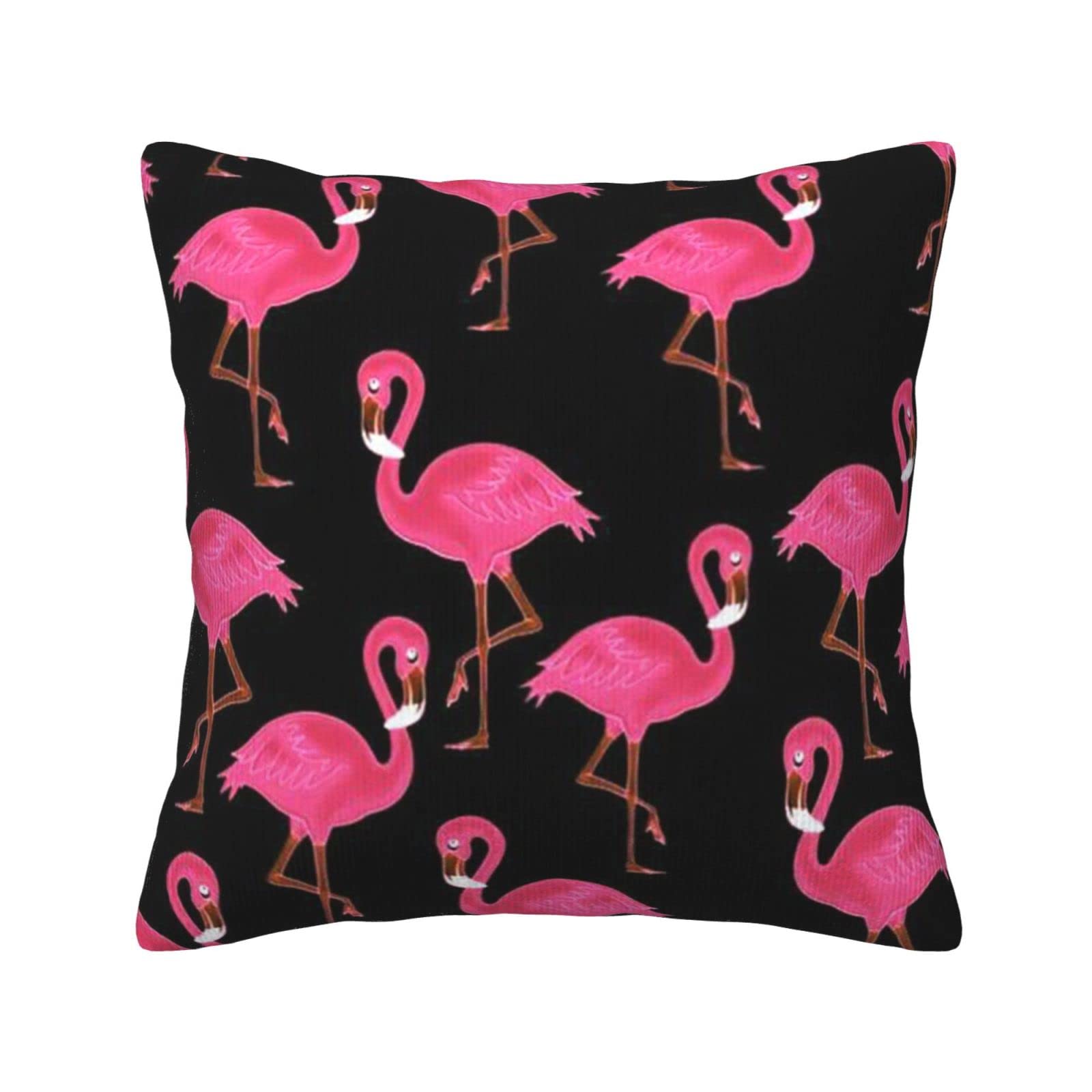 Housse de coussin en velours côtelé imprimé flamant rose haut de gamme