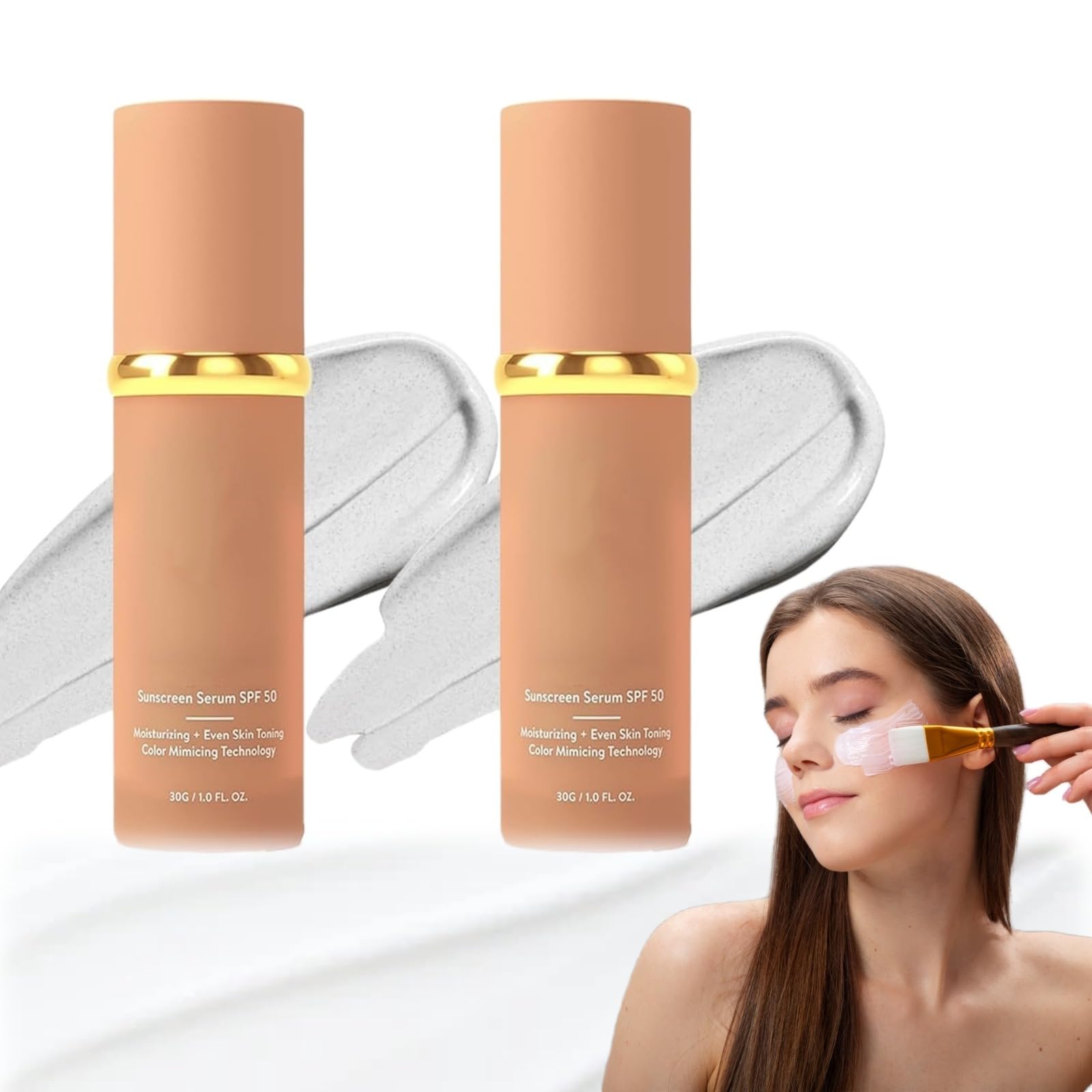 Infinite Love Maquillaje, 4 En 1 Base De Maquillaje Antiedad Con SPF 50 – Se Adapta A Tu Tono De Piel, Hidratación Duradera Para Corrector - 30g (2 Piezas)