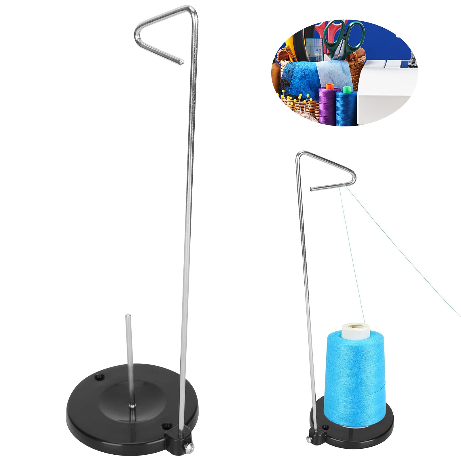 4 SET Support À Fil Unique Porte Cone Couture - Support De Bobine De Fil De Support De Bobine De Cône Unique Avec Base Stable Pour Machines À Broder Pour Machines À