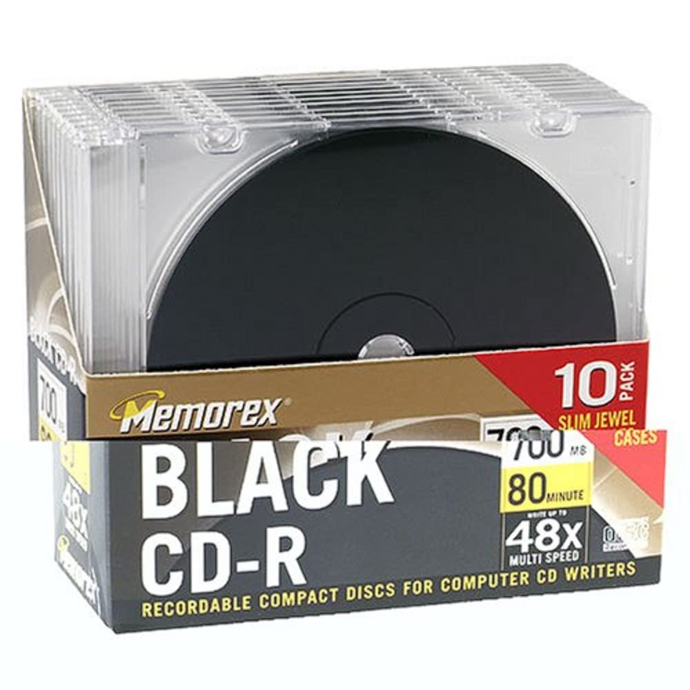 Memorex 5 Pack CD-R Discs, 52X 700MB 80 Min, Slim Jewel Cases