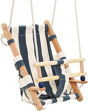 Vidaxl Bois Balancoire Pour Bebe Avec Ceinture De Securite Siege De Balancoire Jeu De Plein Air Chaise Suspendue Enfants De 6 A 36 Mois Jardin Exterieur Coton Amazon Fr Jeux Et Jouets