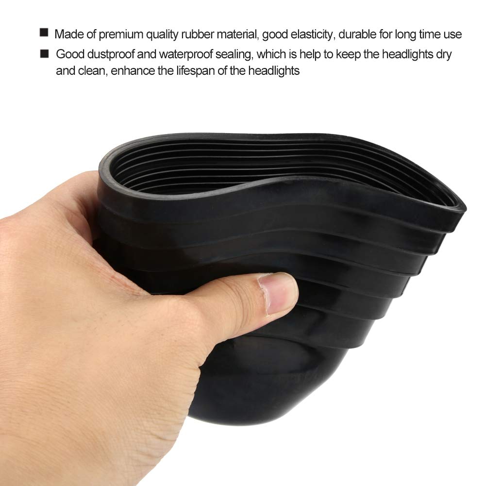 KIMISS Coperture Antipolvere per Fari Auto, 95 Mm 3,74 Pollici Tappo Parapolvere per Auto Universale in Gomma Impermeabile Antipolvere Regolabile per Kit di Conversione LED (Confezione da 2)