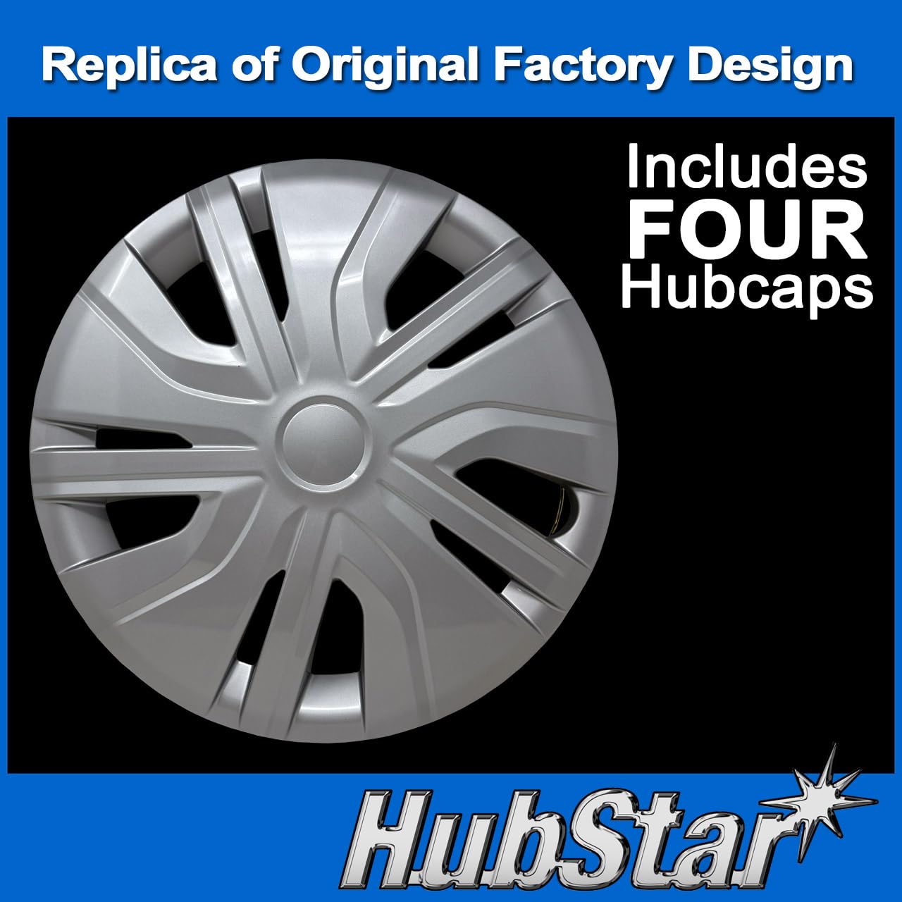 Replacement for Mitsubishi Mirage 2017-2024 Hubcap, Premium Quality Sturdy 14-inch Silver Wheel Cover (4 Pieces)