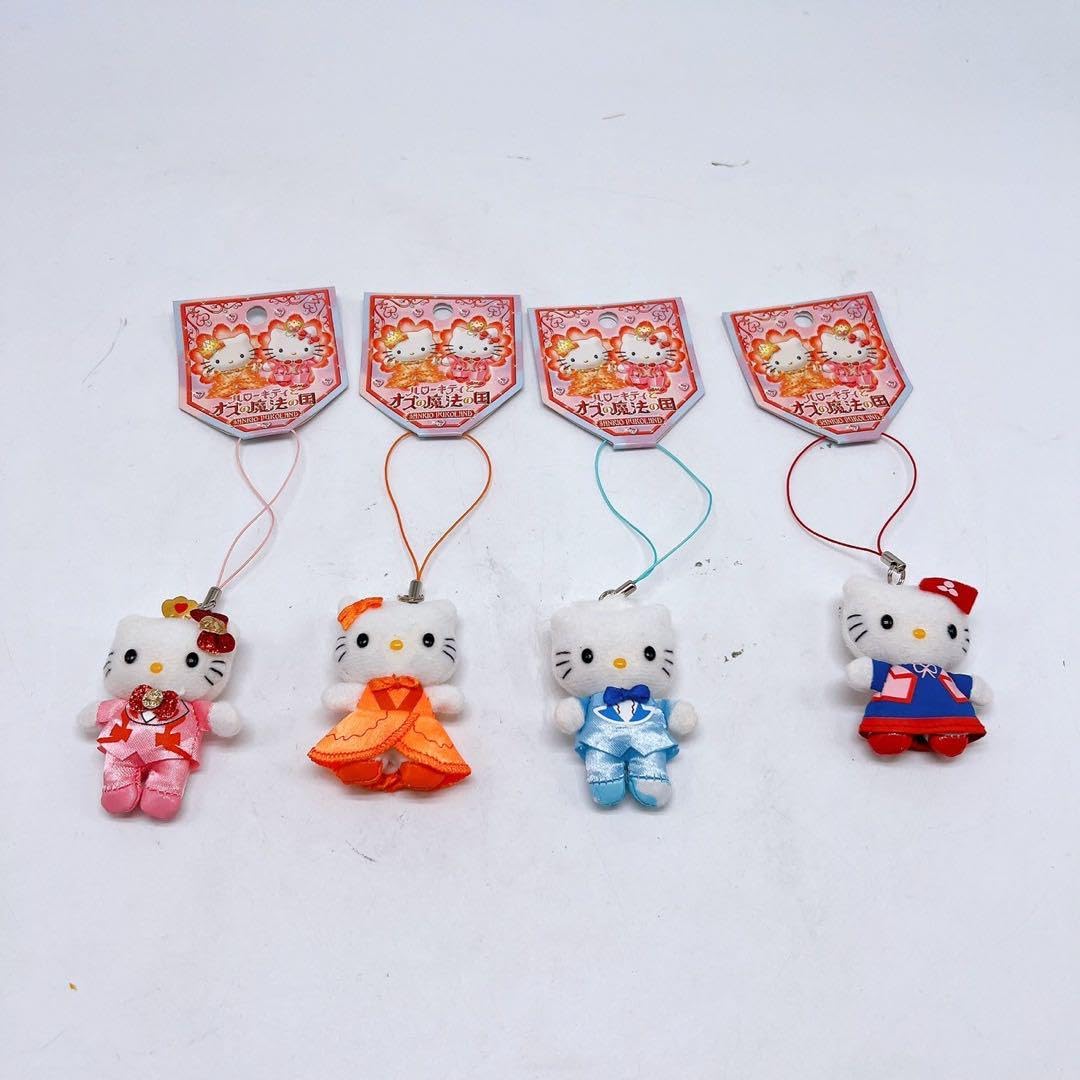 【限定】ハローキティ　オズの魔法の国　ぬいぐるみＳＴフィナーレ　ストラップ　4個 限定】ハローキティオズの魔法の国ぬいぐるみSTフィナーレ