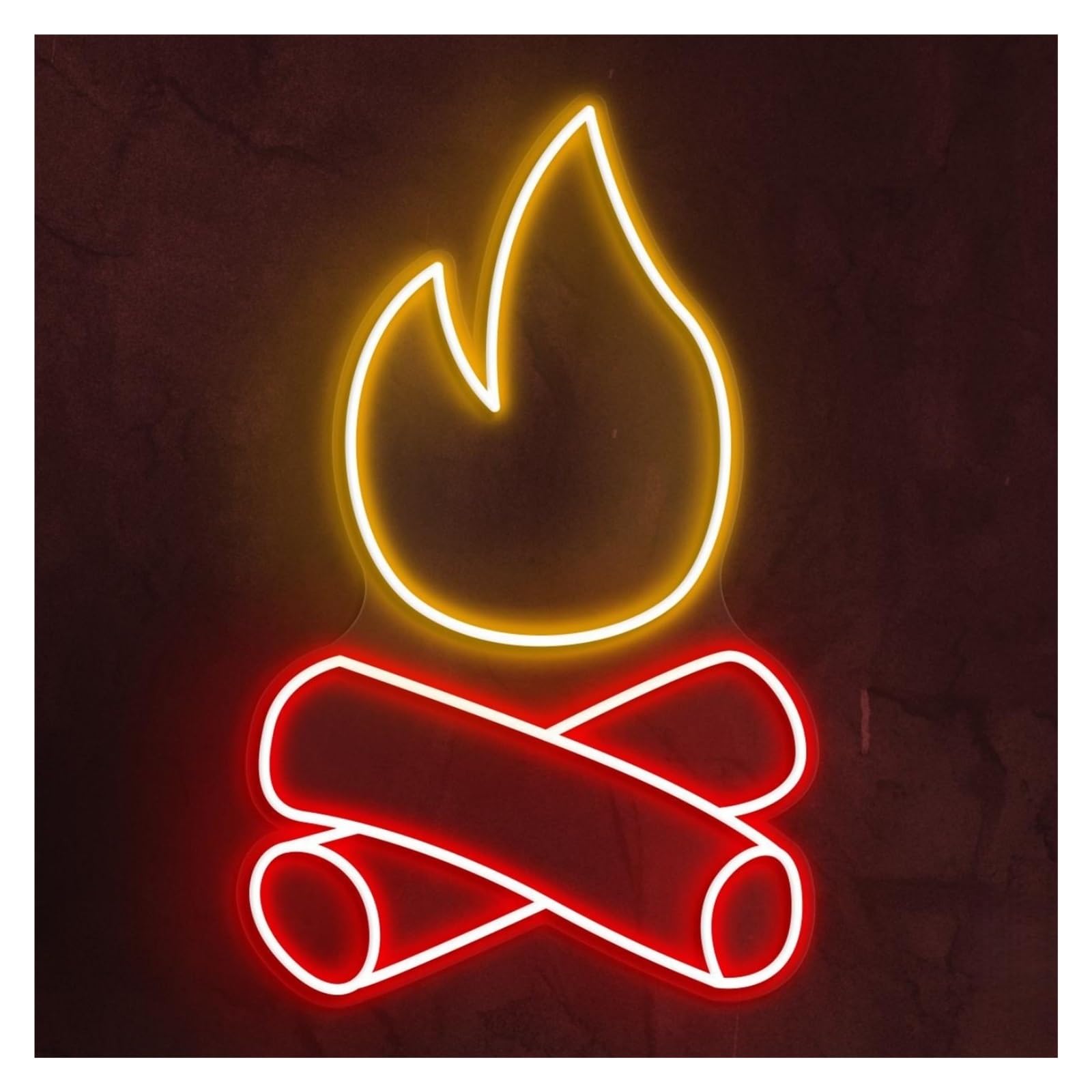 RONGCH Hanging Art Signs Bonfire Neon Sign, Suitable for Party Wall Decor with Brightness Adjustable 38cm