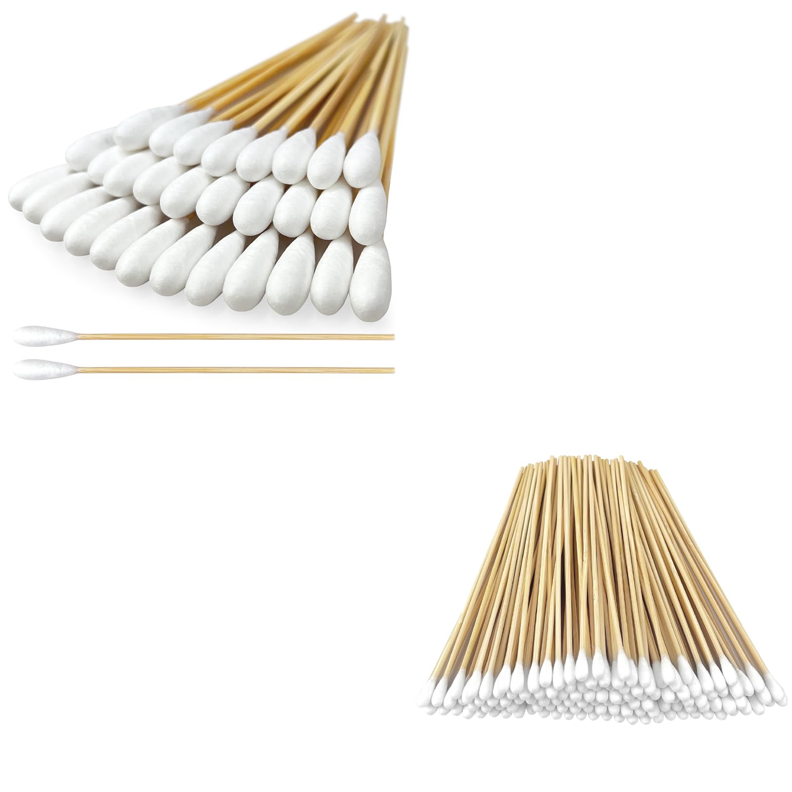 eyxformula6 Inch Long Cotton Swabs Set - 400 Pcs Regular Tips and 100 Pcs Extra Large Cotton Swabs