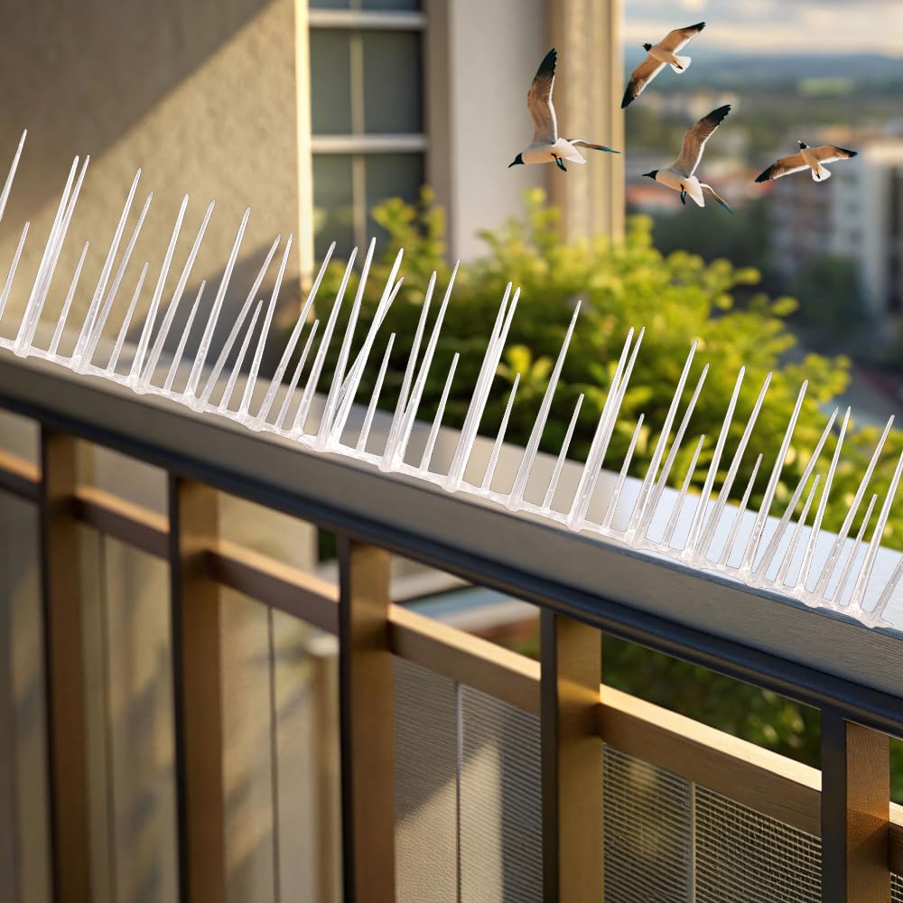 PlastKart Bird Spikes (Pack of 5) for Pigeon Control | Anti Bird Deterrent Pigeon Spikes for Balcony Railing AC Outdoor Unit Home Office Window Ledge Terrace | UV Resistant-picture-15