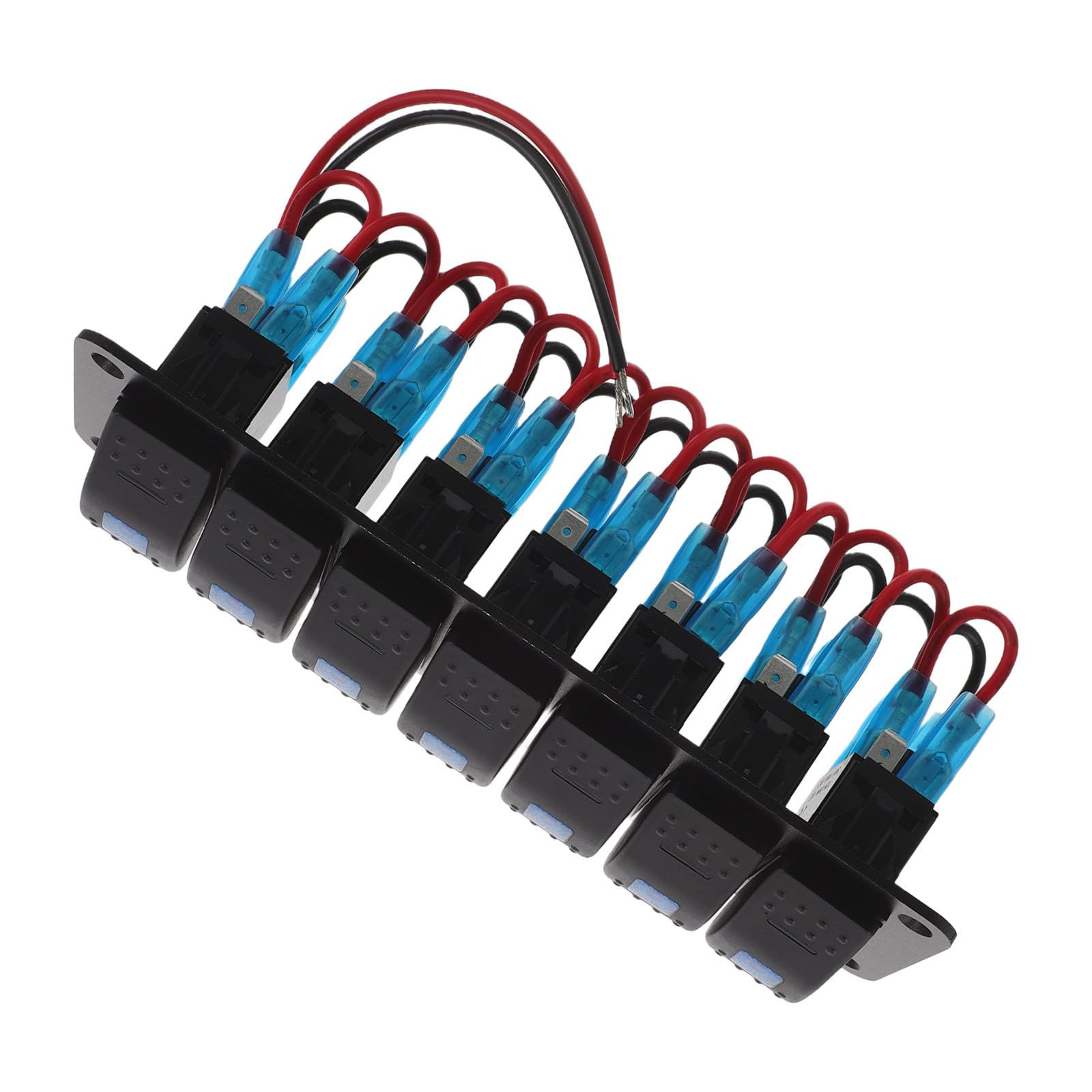 VOSAREA Pannello Interruttori Bilanciere 7 Gang per Auto e Barca con Luce LED, Plastico e Lega, Antipolvere, Facile Installazione per Cruscotto e Modifica