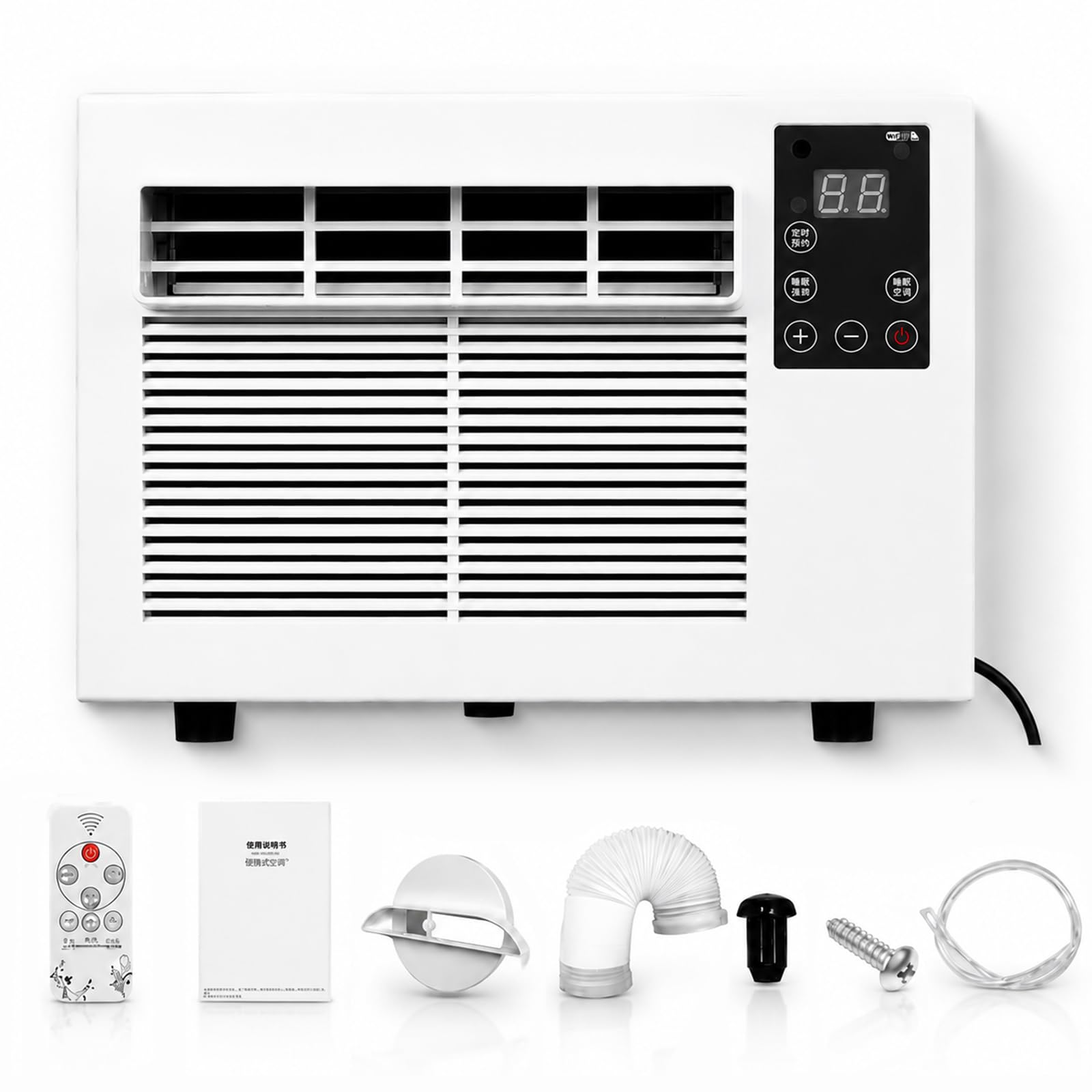 FgdVrelnor Compact Portable Air Conditioner, 1876 BTU Mini AC Unit for Tent, Quiet Cooling & Dehumidifying Dual Mode, Timer & Remote, 280W Low Energy, for Camping, Camper Van