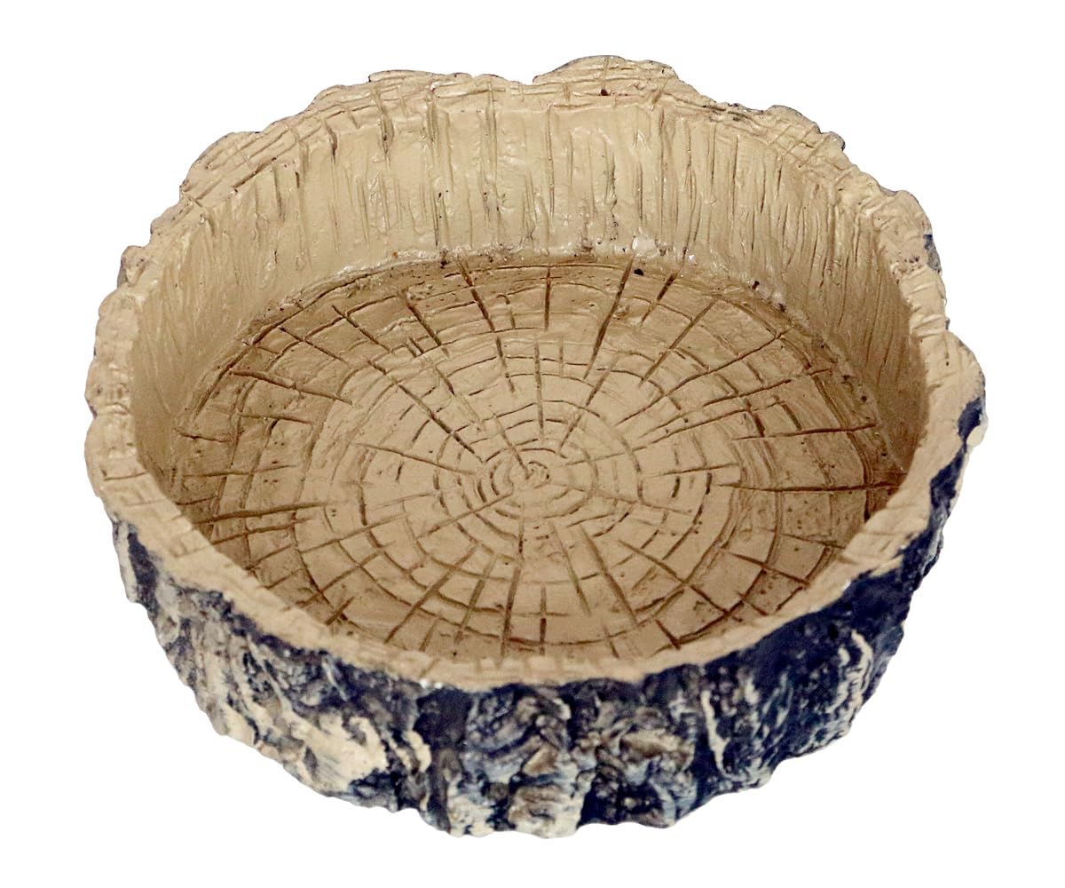 Tree Trunk Feeding Dish Bowl,Reptile Water Dish Food Bowl, Amphibians Tree Trunk Water/Food Bowl, Premium Resin Reptile Feeding Terrarium Bowls for
