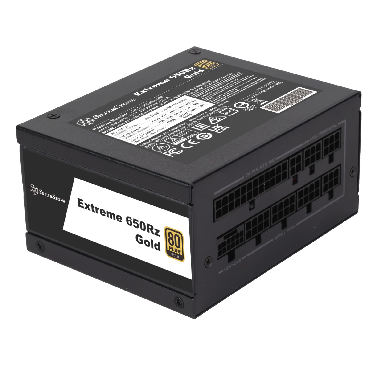 Silverstone Technology Extreme 650Rz Gold, Fuente de alimentación Modular SFX 80 Plus Gold 650W SFX12V 4,1 PCIe 5, SST-EX650R-GM
