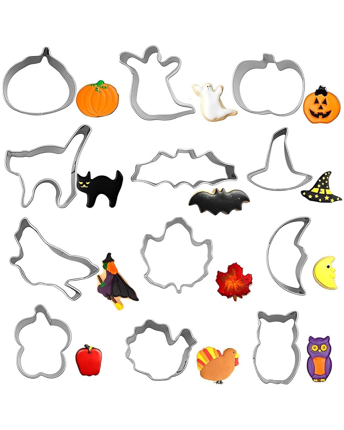 Stampini Per Biscotti Halloween – Set 16 Forme, Acciaio Inox, Per Dolci Fatti In Casa