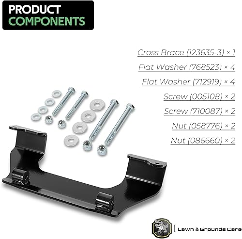 Miniatura 6 de 123292 Kit de soporte cruzado de transmisión, nueva barra transversal más gruesa mejorada para modelos de cortacésped Hustler, kit de servicio