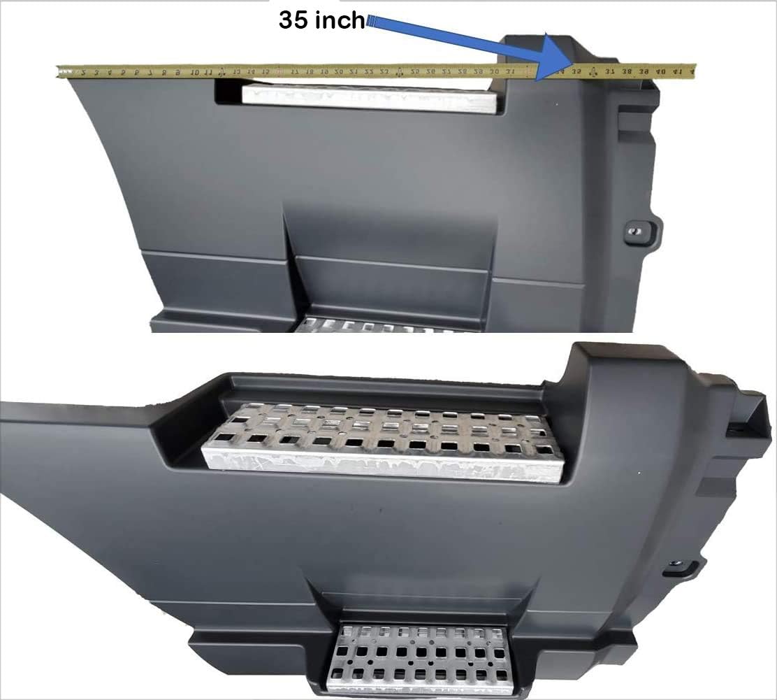 KOZAK Rear Step Side Fairing Panel Right Passenger Side 35" (85 cm) with Steps compatible with Volvo VNL 2018+, Includes Logo with Stripe, 2x 22" Wipers, License Plate Frame, and Vest