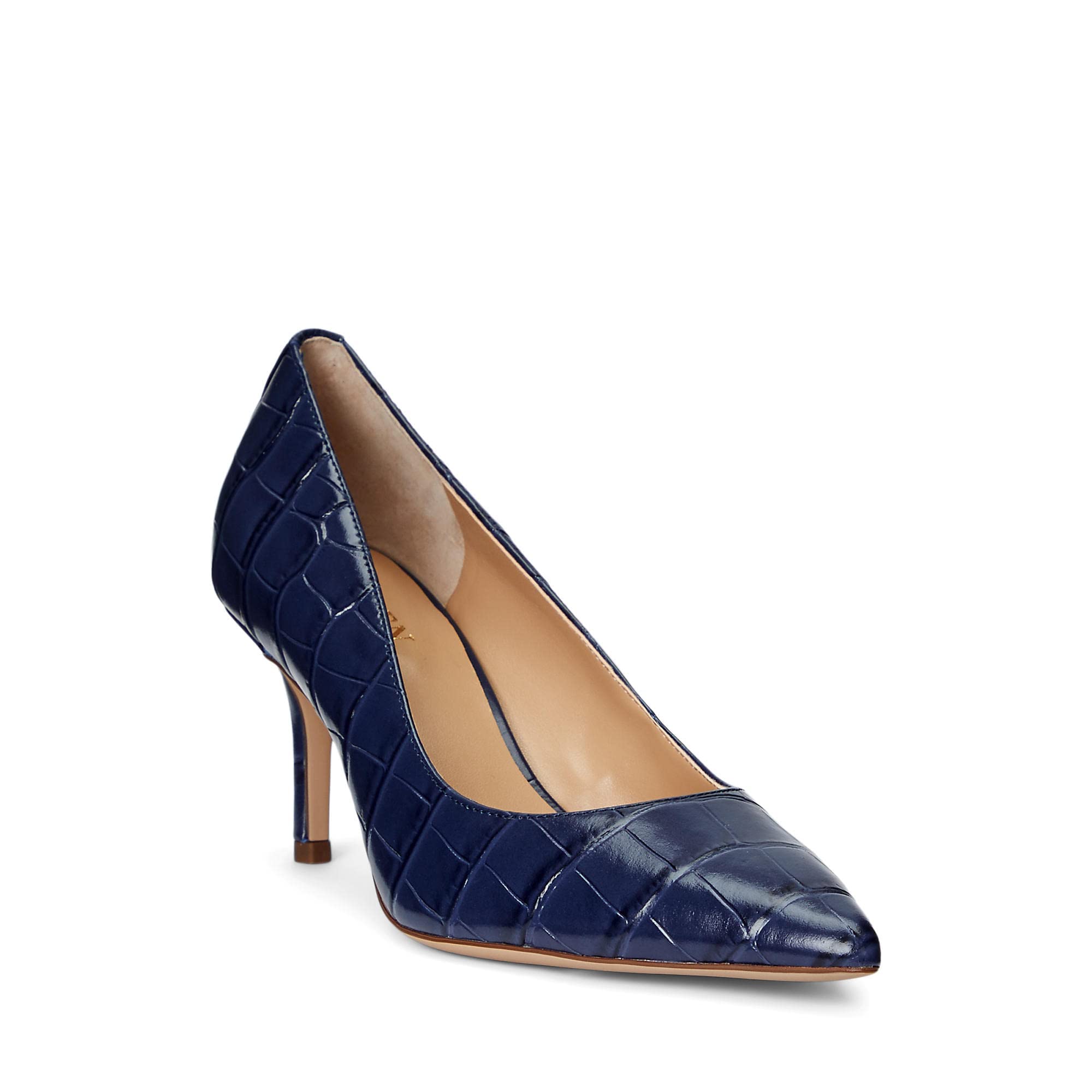 Lauren Ralph Lauren Women's Lanette Crocodile-Embossed Leather Pump