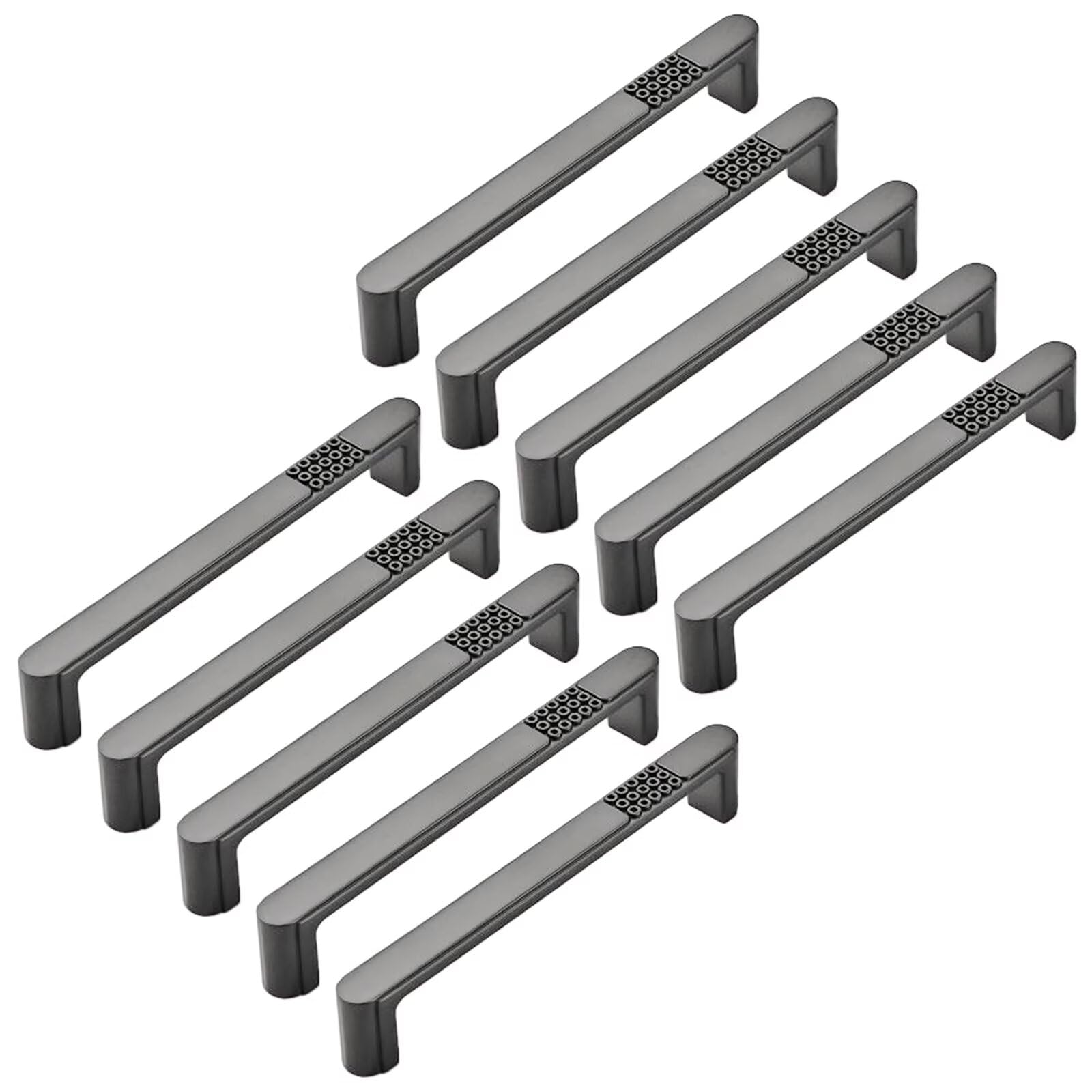 Set di 10 maniglie per armadietti e cassetti, maniglie per porte della cucina, armadietti, bagno, cassettiera, guardaroba, in lega di zinco, per mobili da camera da letto, distanza tra i fori: 128 mm