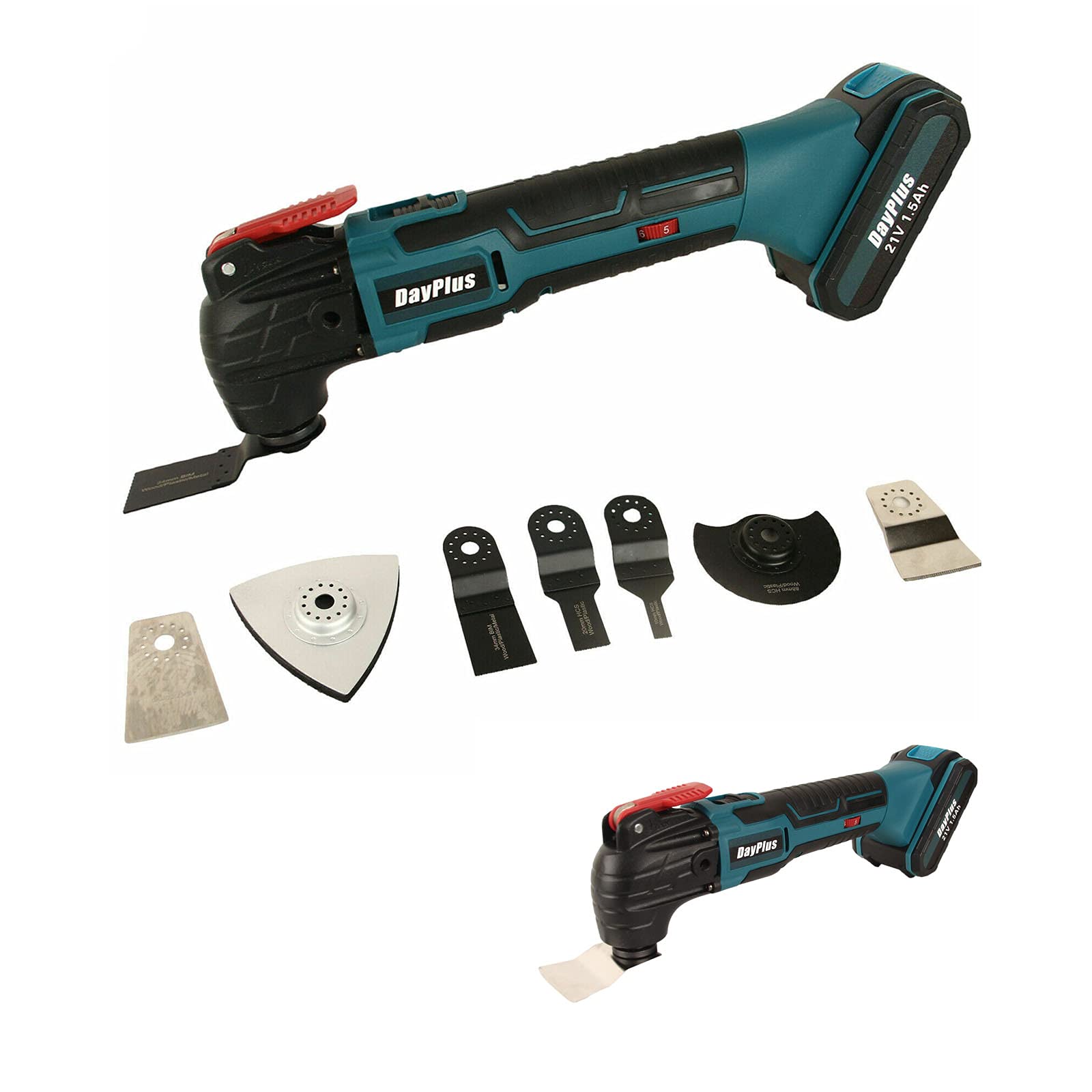 Herramienta oscilante profesional multifunción, 21 V, 170 W, con batería de 1500 mAh, accesorios gratuitos, para eliminar, rascar, cortar, pulir