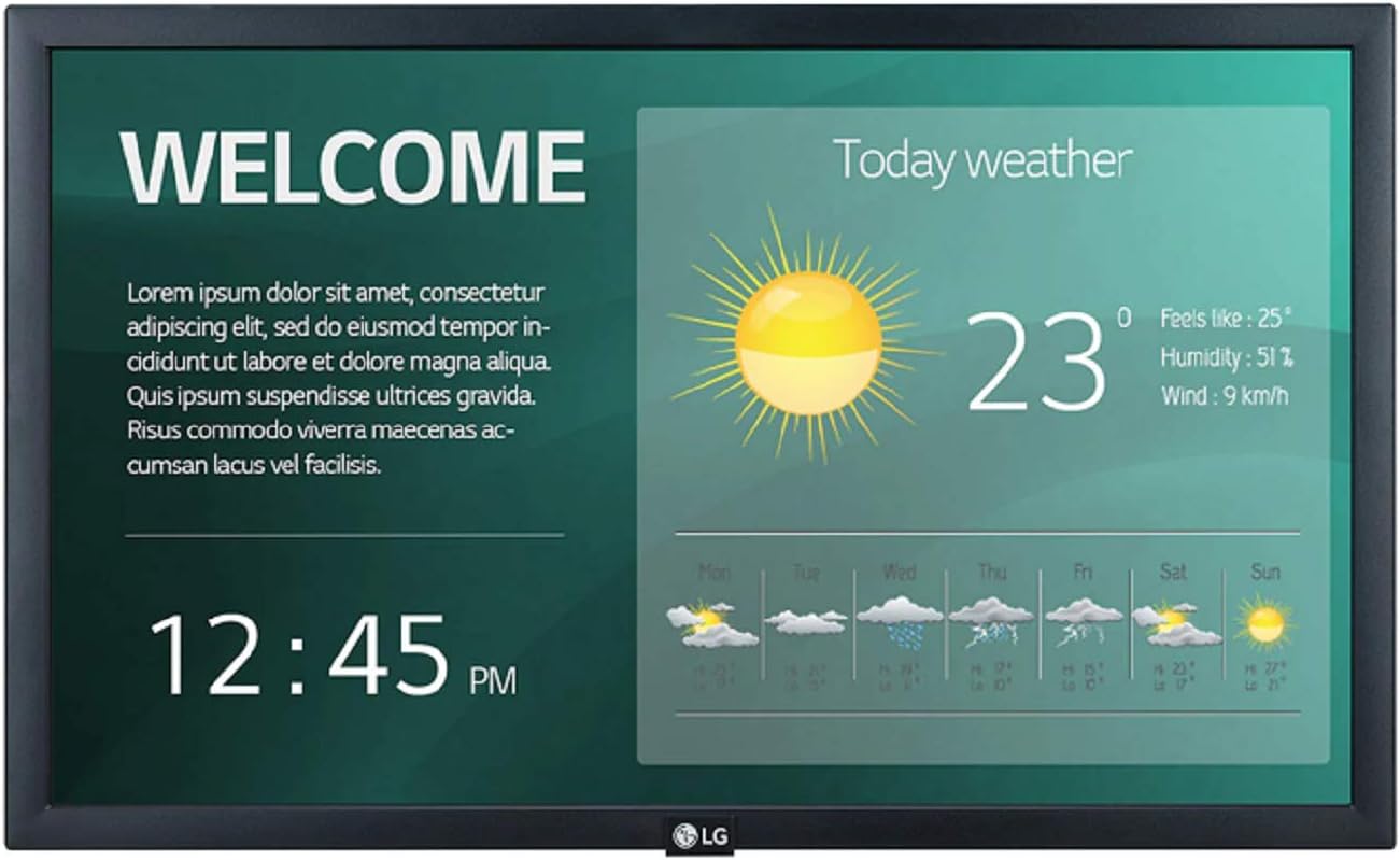 LG 22” 22SM3G-B Series IPS FHD LED Back-lit Digital Display with Embedded CMS