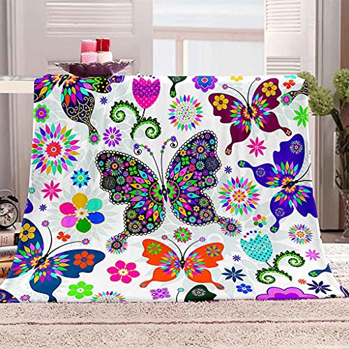Couverture flanelle papillon 3D douce plaid microfibre canapé lit 150x200 - 2
