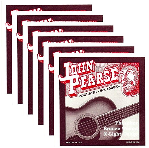 John PearseAcoustic Strings Phosphor Bronze Extra Light 10-47 (6 Pack Bundle)