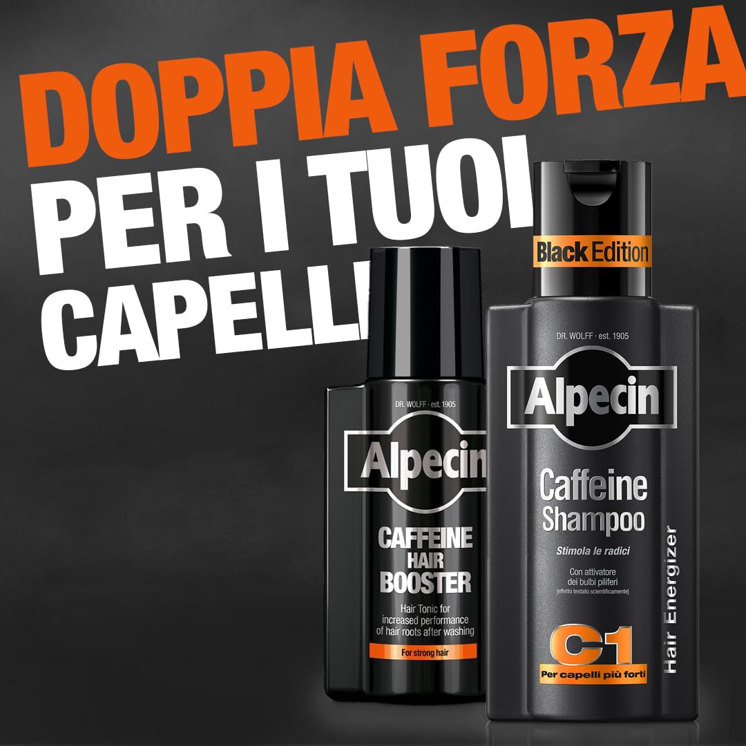 Alpecin Caffeine Hair Booster, 2 x 200 ml - Tonico per rinforzare le radici dei capelli