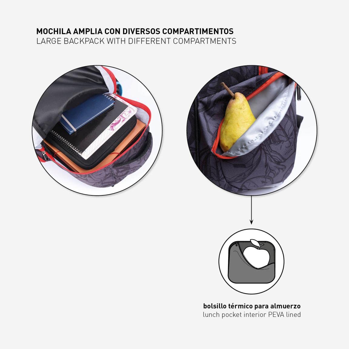CERDÁ LIFE'S LITTLE MOMENTS Cartable The Avengers Noir (32 x 15 x 42 cm)
