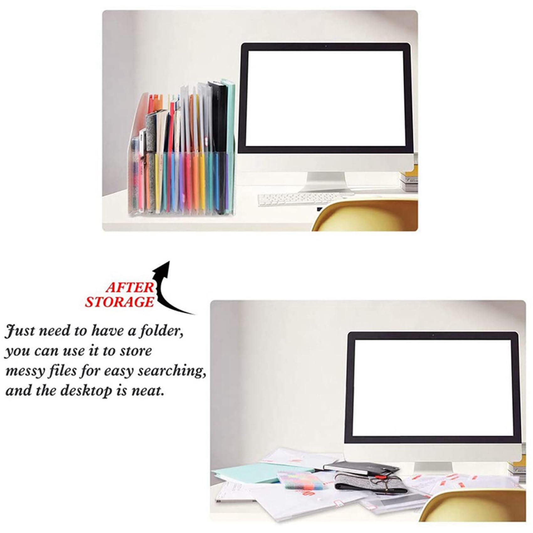 10X Carpeta de Archivos Expandible Carpeta de Pie A4 Organizador Vertical de Archivos Revista Cesta Escritorio 13 Bolsillos Soporte de Archivos