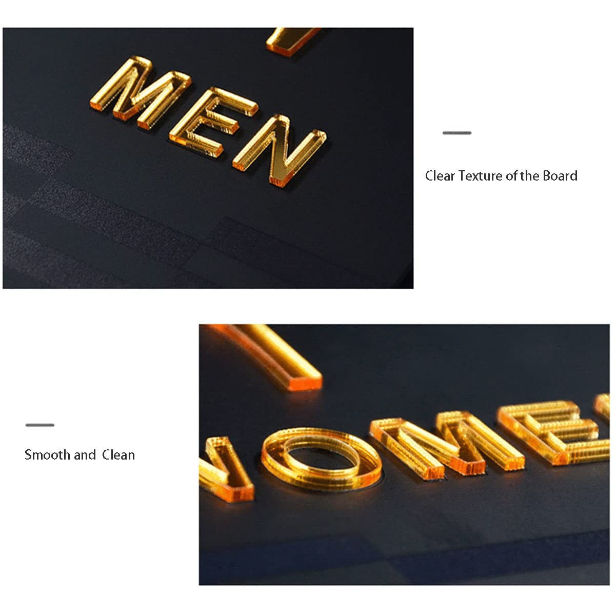 Cartel unisex para la puerta del aseo, Juego de figuras decorativas de acrílico for baño, letrero moderno for baño, for hombres y mujeres(Silver)