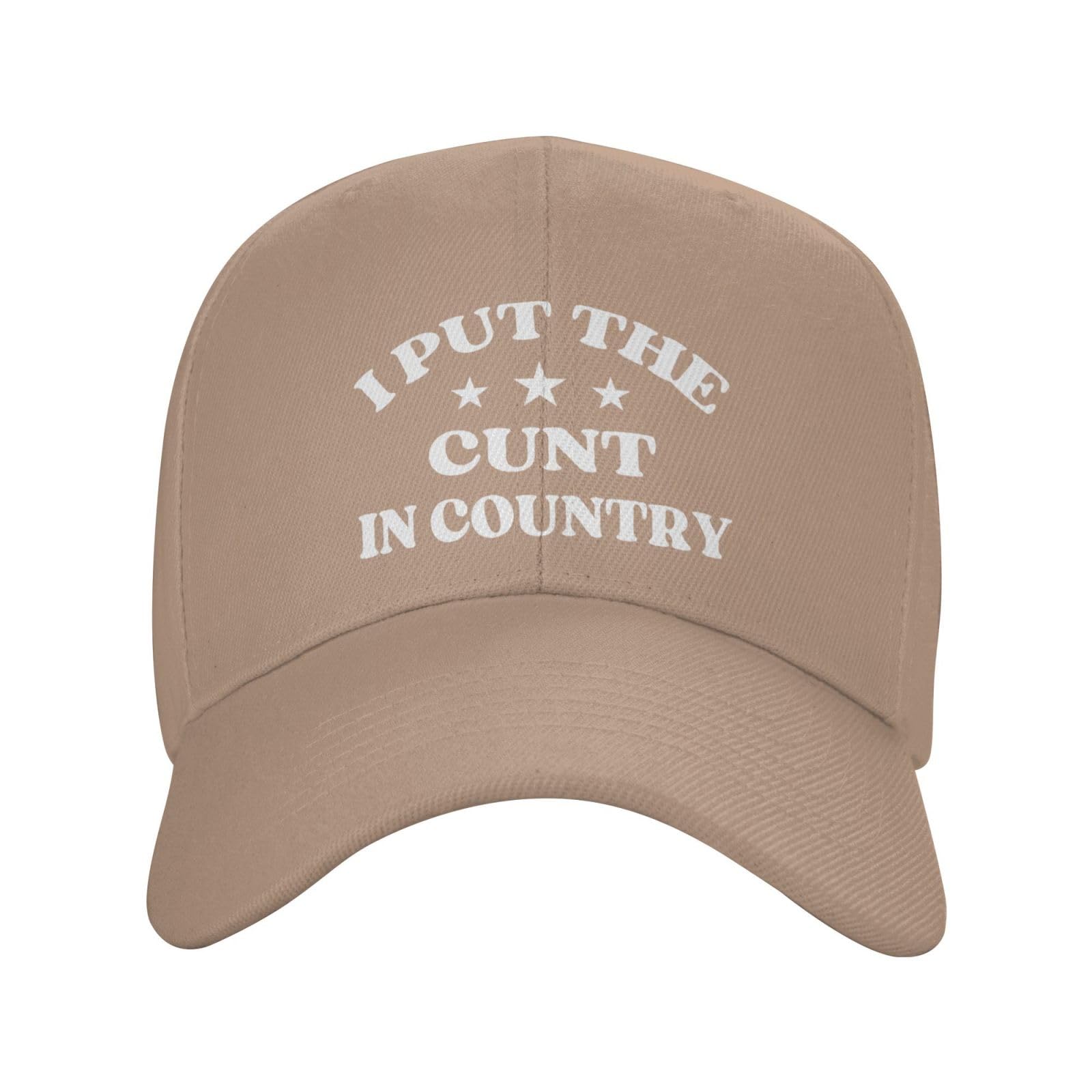 Fwjzdsp Unisex Natural I Put The Cunt In Country Trucker Hat Men Women Baseball Cap Funny Hat