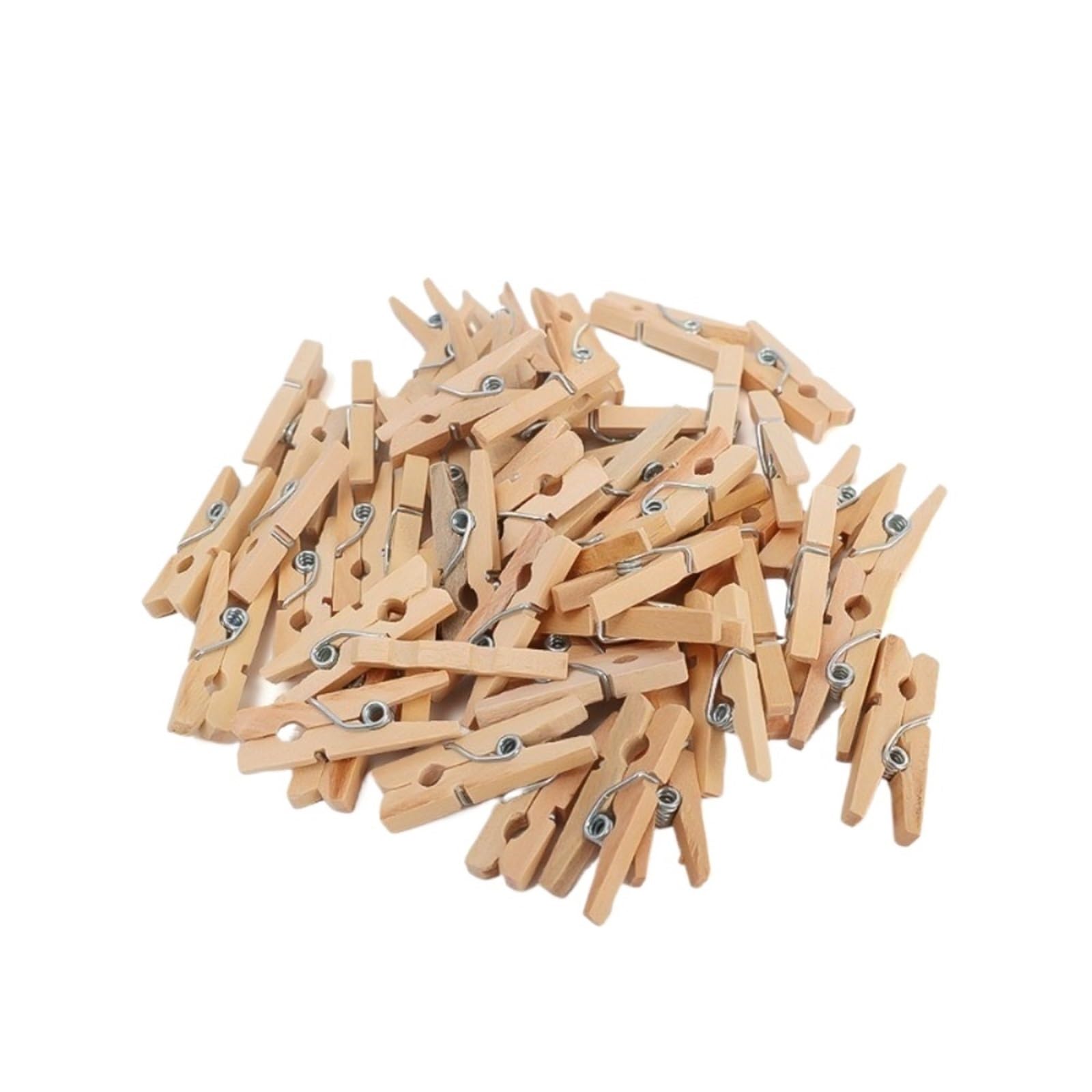 100/200Pcs Wooden Photo Clips Mini Reusable Clothespin Memo Paper Peg For Hanging Pictures For Colthes(0.3x0.7x2.5cm 100pcs)