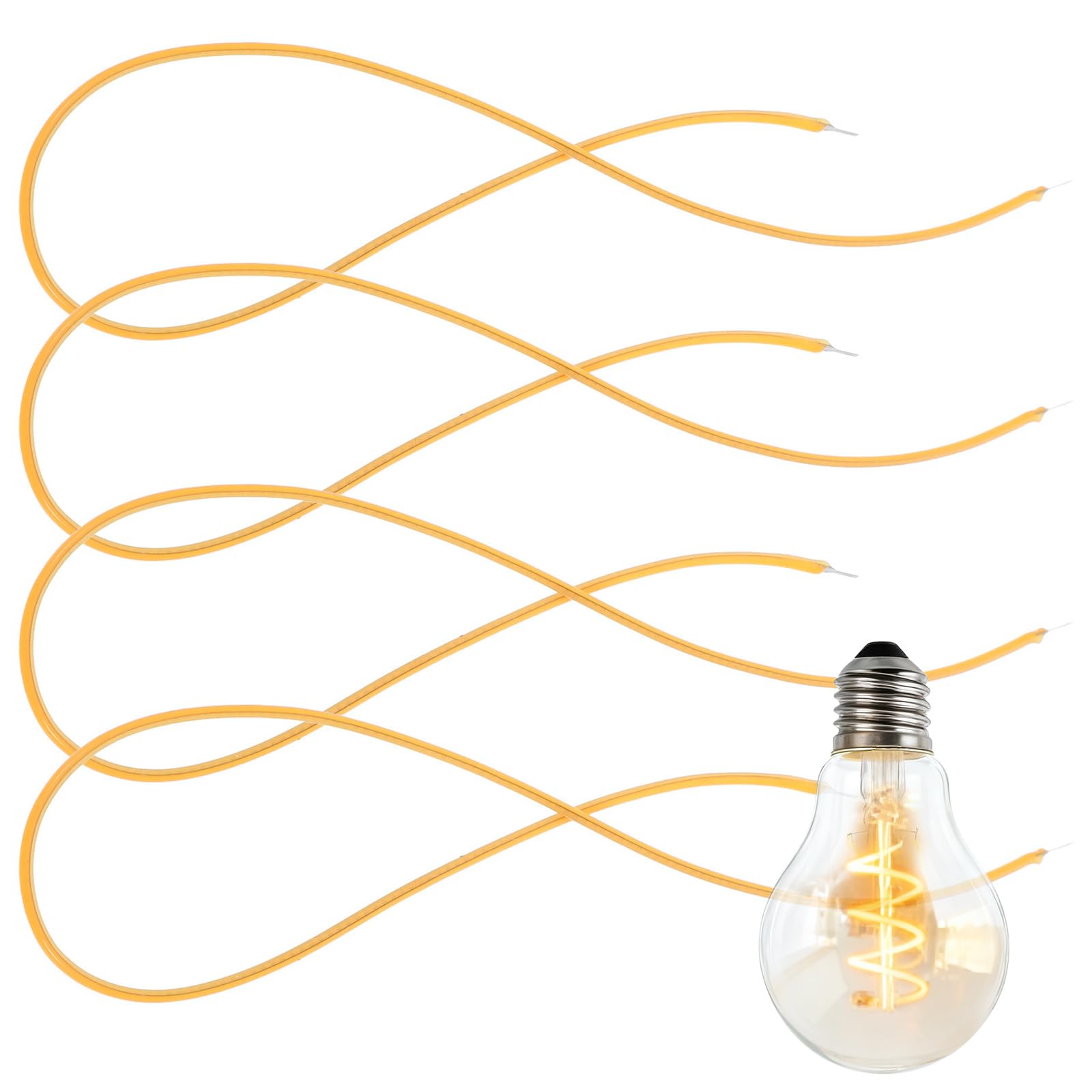 Homoyoyo 4pcs Led Filament 300mm, Flexible Diode for Repairing Light Fixtures, Vintage Accessories Filament, Flexible Led Light Bulb Supply Bead for Repairing Bulb Lighting