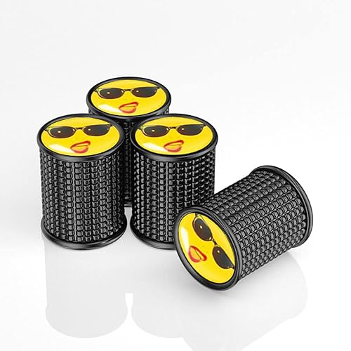 Acespeed 4 tapas de vástago de válvula de neumático de metal de dibujos animados para rueda de automóvil, tapas de vástago de válvula de neumático