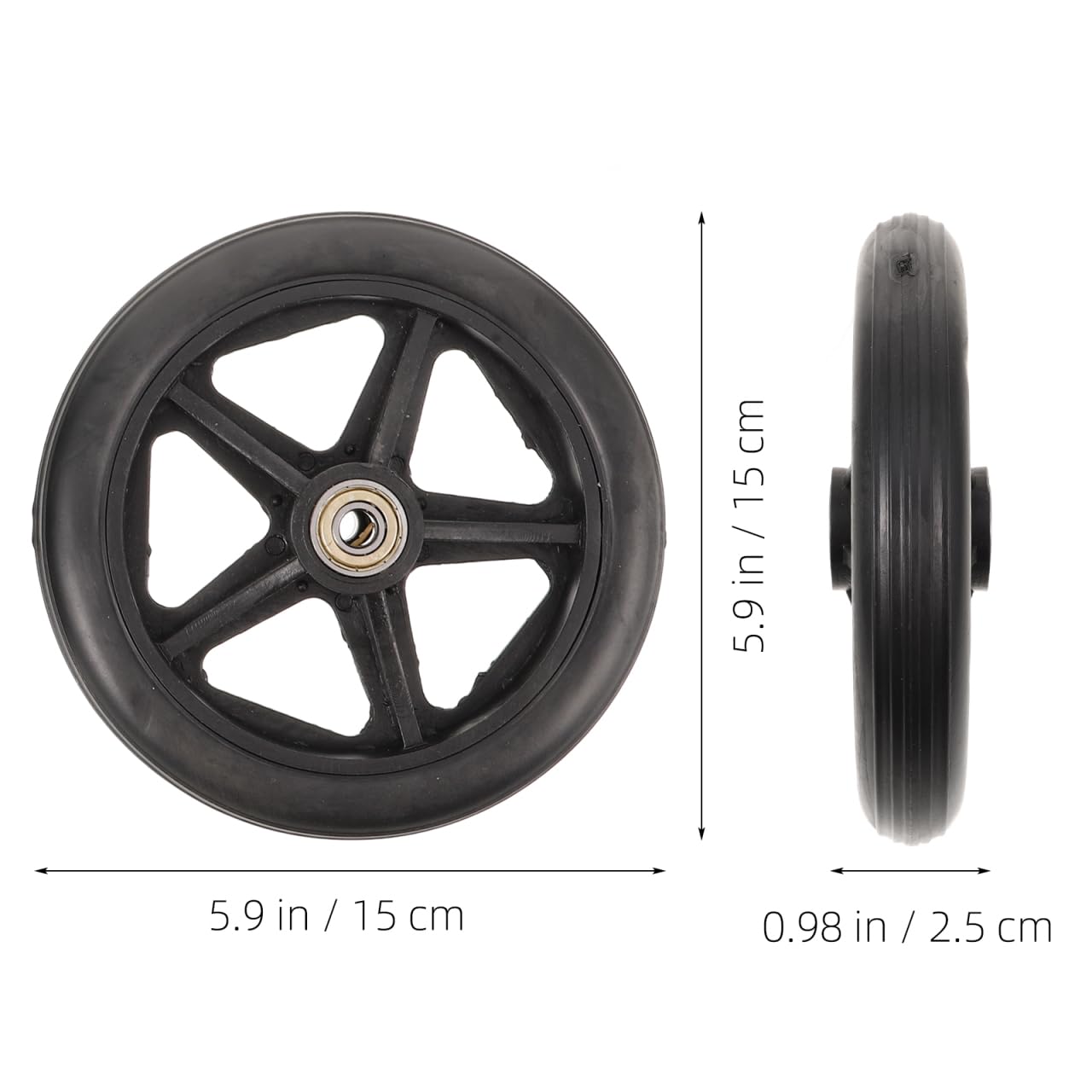 Ruedas delanteras de repuesto para silla de ruedas de 6 pulgadas con rodamiento silencioso resistente al desgaste para andador andador andador accesorios rueda reemplazable