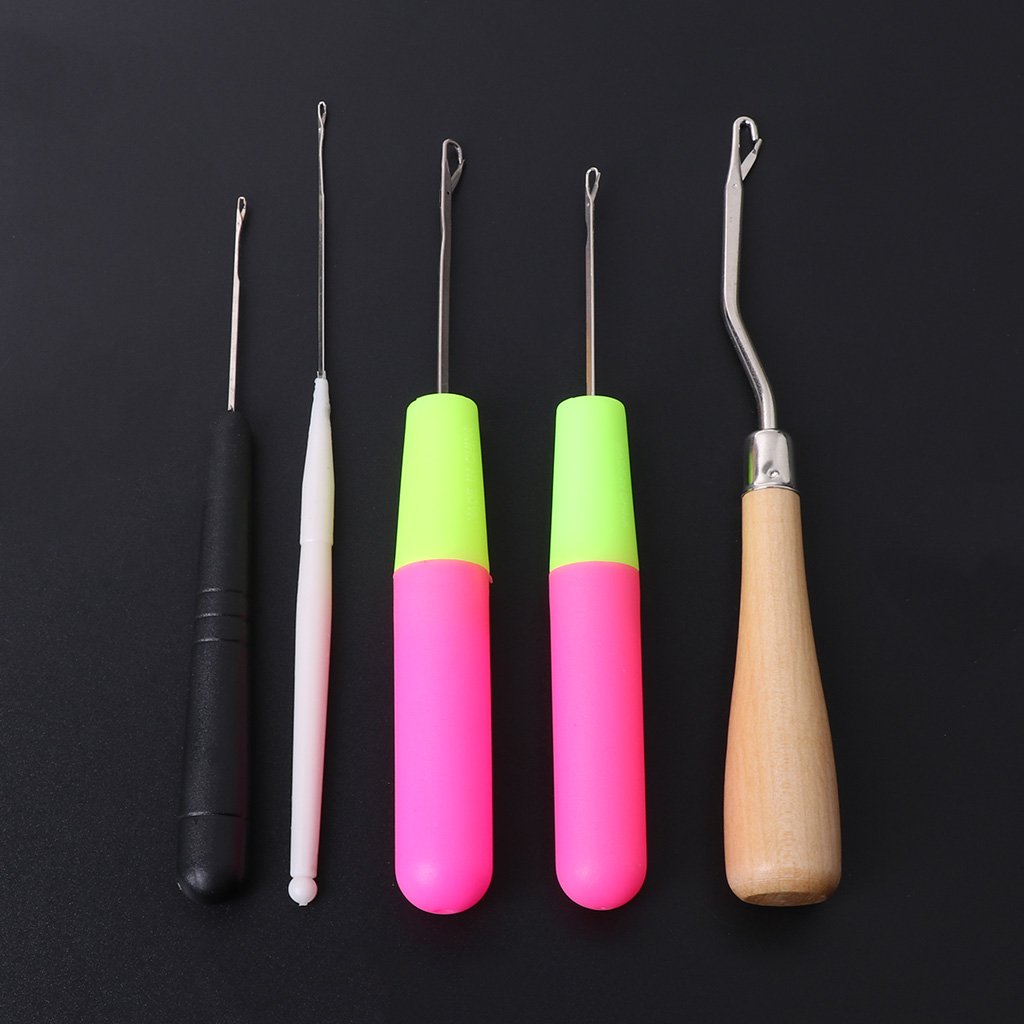 Tebatu Crochet Needle Braiding Latch Hook Weaving Hair Dreadlock Craft (5pcs)