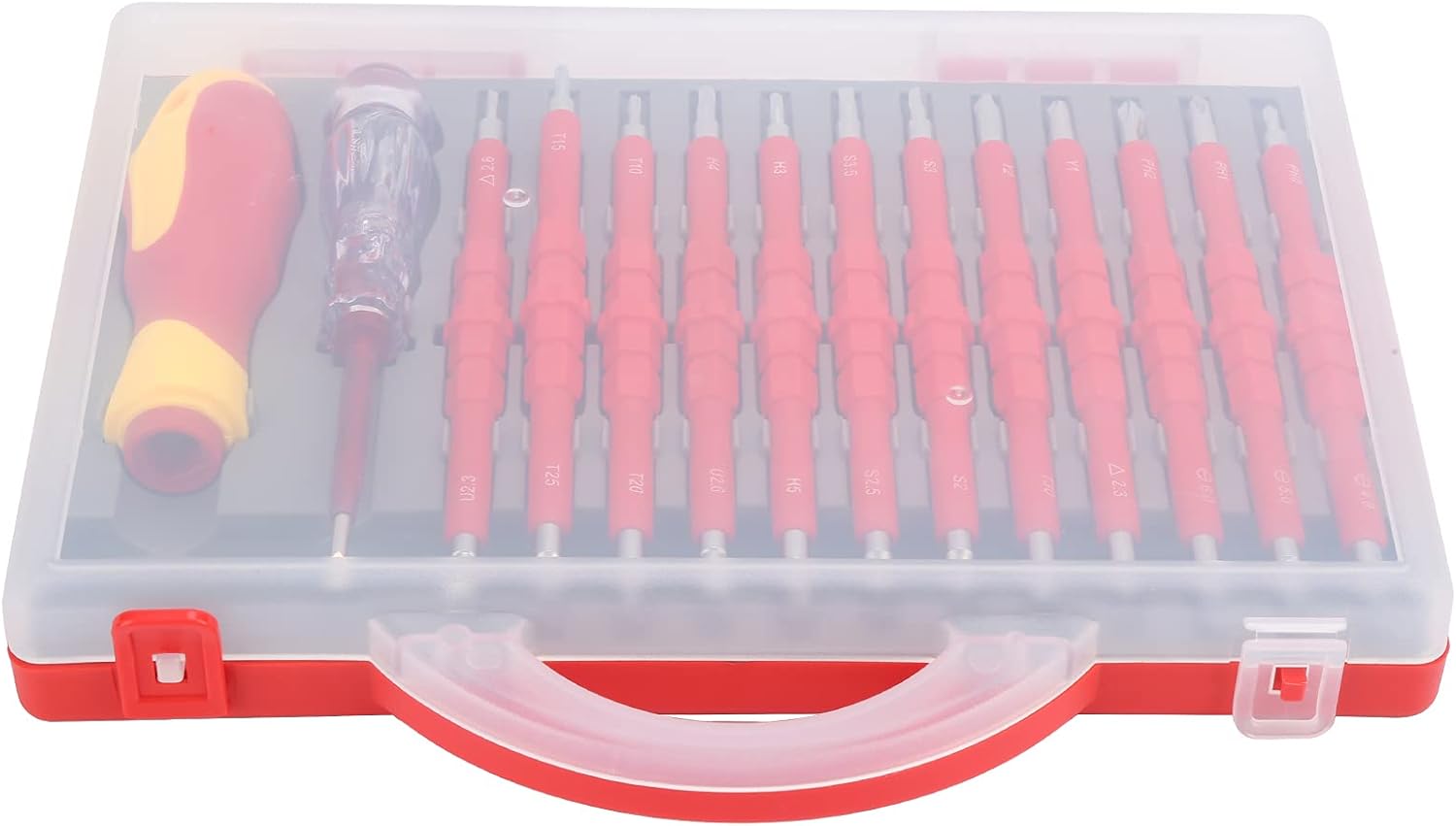 Double End Kit with Magnetic Insulated Bits, Complete Set for High Torque Tightening with Comfortable Handle