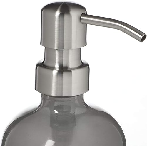 Miniatura 8 de Dispensador de jabón de vidrio con bomba de metal color gris ahumado gris Black Pump 16 onzas