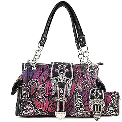 Buckle Purple Handbag Wallet Set