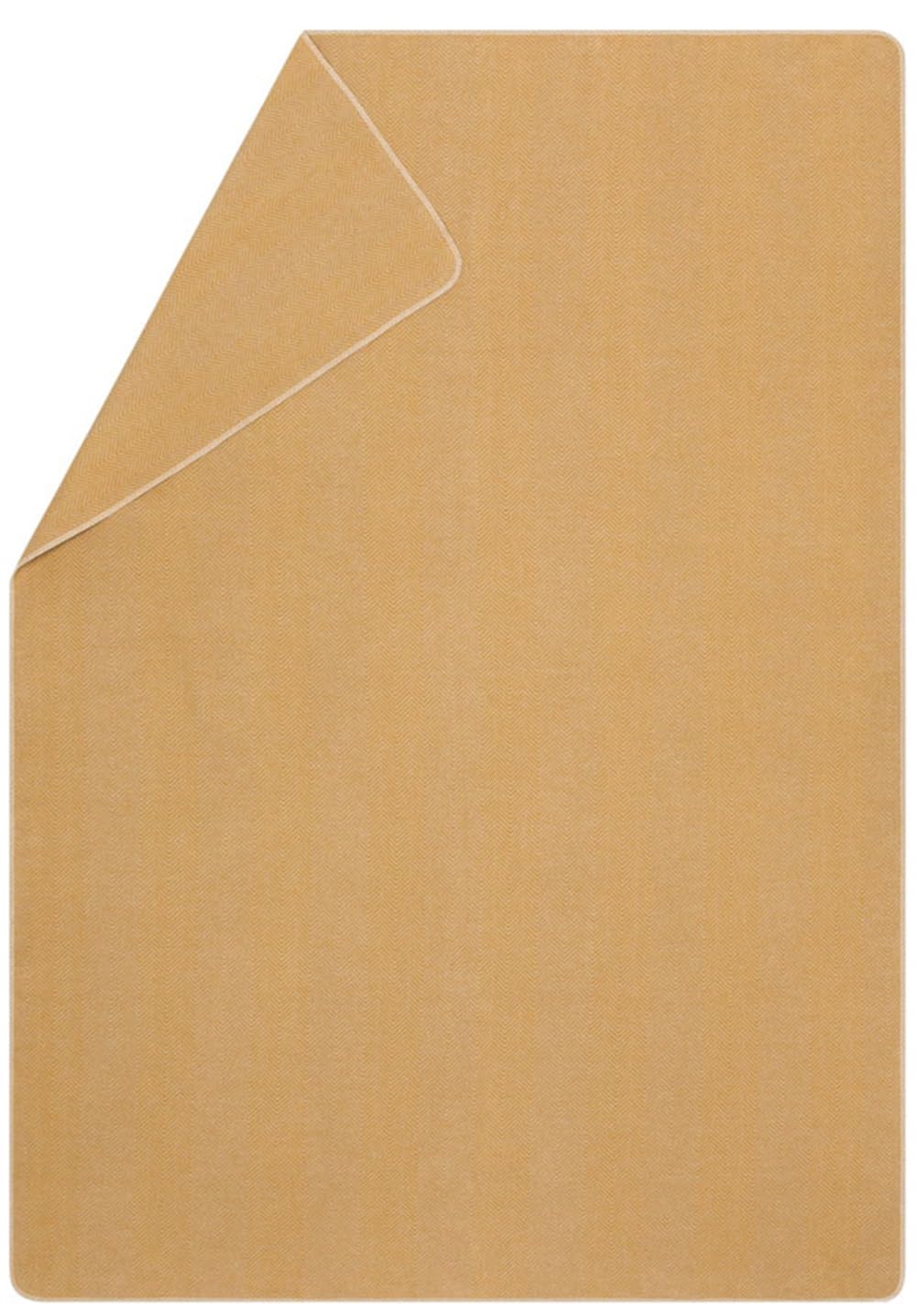 David Fussenegger Wohndecke Silvretta Fischgrät 140 x 200 cm Gold