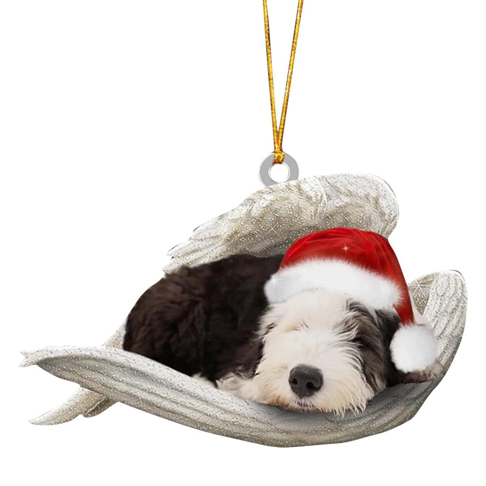Carotoe Style15 Sleep Dog Angel Figure Ornament Holiday Hanging Decoration For Car Interiors Festival Tree Home Decoration Sleep Angel Dog Hanging