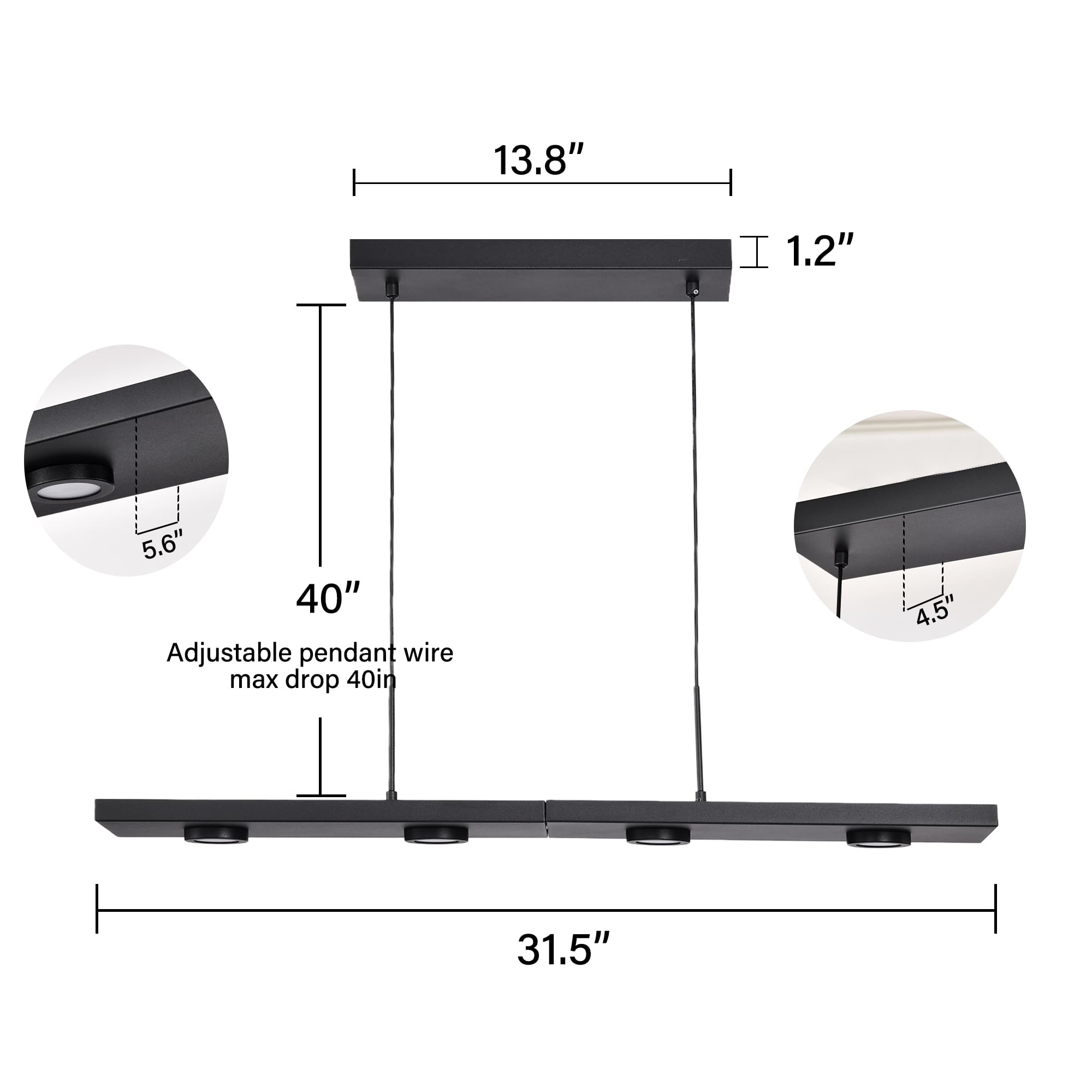 Alighting LED Lineare Pendelleuchte mit Integrierter LED 80 cm