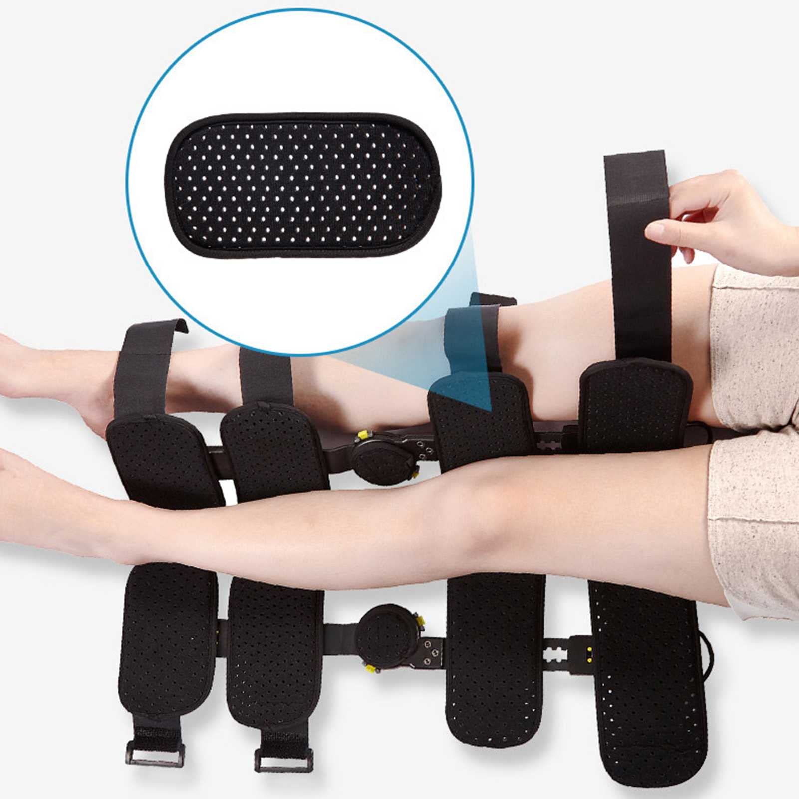 Regulowane Stabilizatory Kolan Z Zawiasami, Stabilizator Stawu Kolanowego, Oddychający, Regulowany Aluminiowy Wspornik, Stabilizator Boczny, Stabilizator Po Rekonwalescencji,Black-LEFT