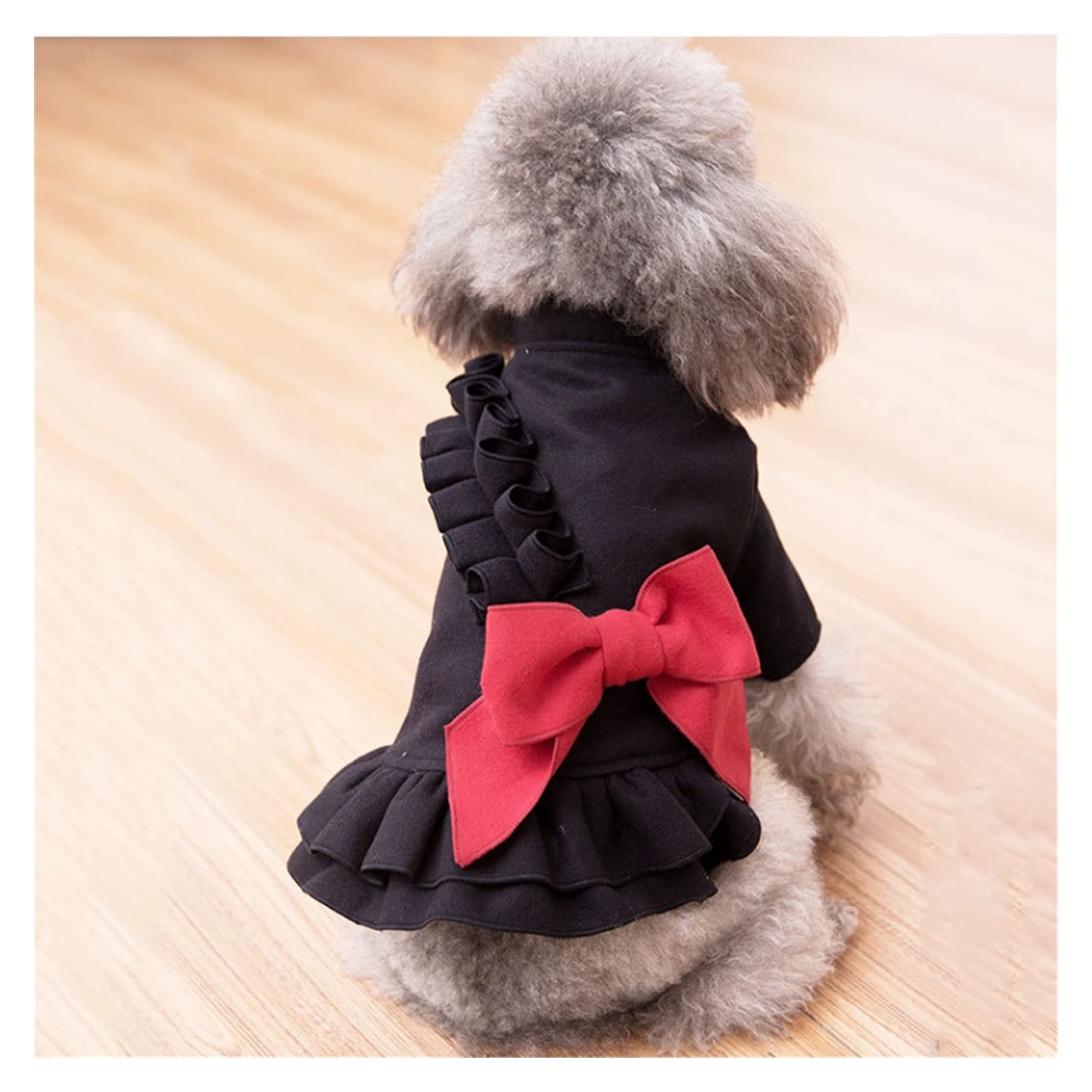 Vêtement chien thermique contre le froid - Habit chaud imprimé noir taille M petit chien