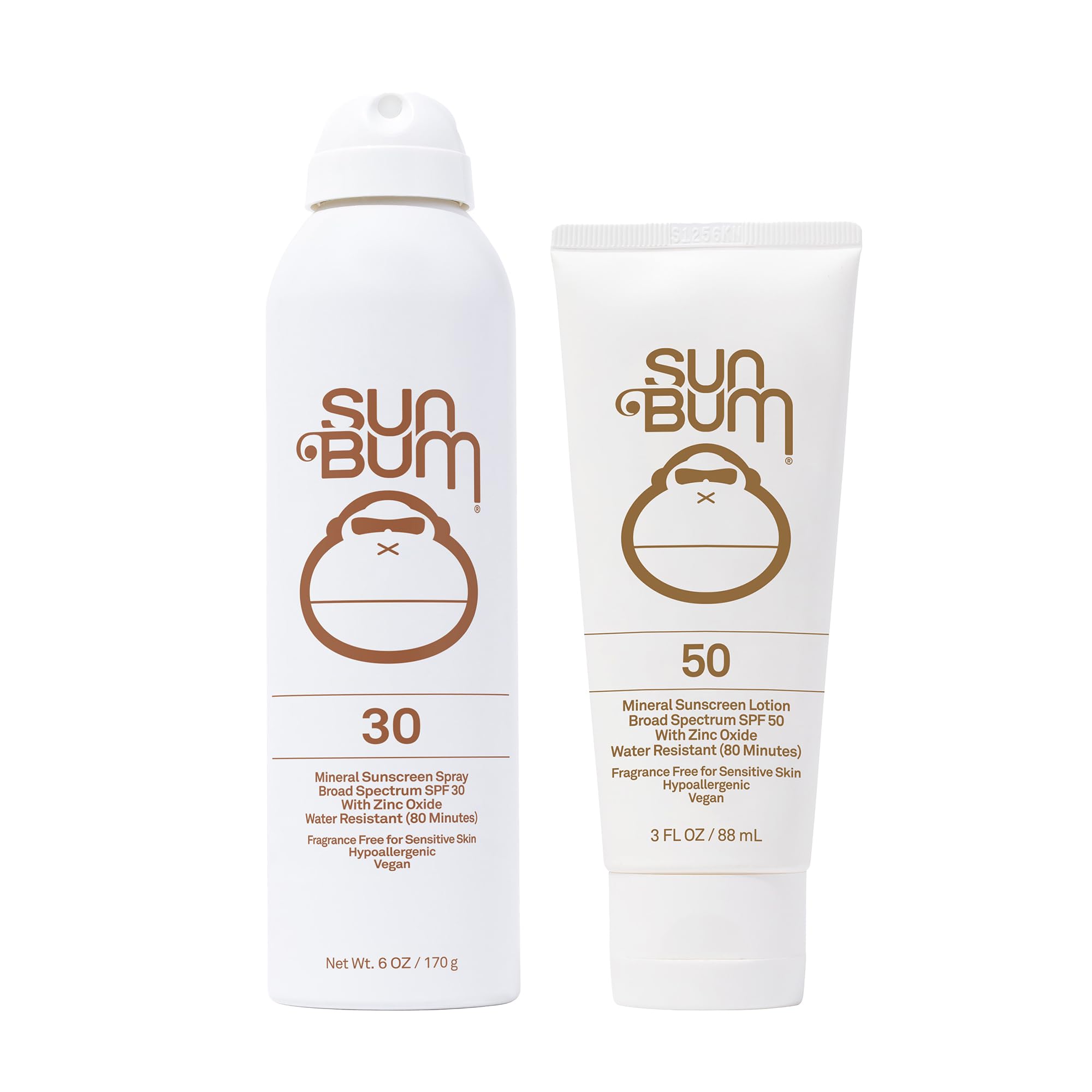 Sun Bum Sun Bum Mineral Spf 30 Sunscreen Spray and Spf 50 Lotion Vegan and Reef Friendly (octinoxate & Oxybenzone Free) Broad Spectrum Zinc Sunscreen With Uva/uvb, 2 Count
