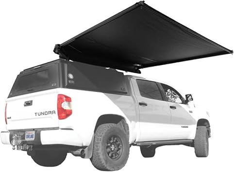 Overland Vehicle Systems 19690011 2.0-6.5 XD Nomadic Self-Deploying 90 Degree Awning Unversal with Integrated LED Lights and Black Out | 61.6 Sq Ft of Coverage | Travel Cover Included