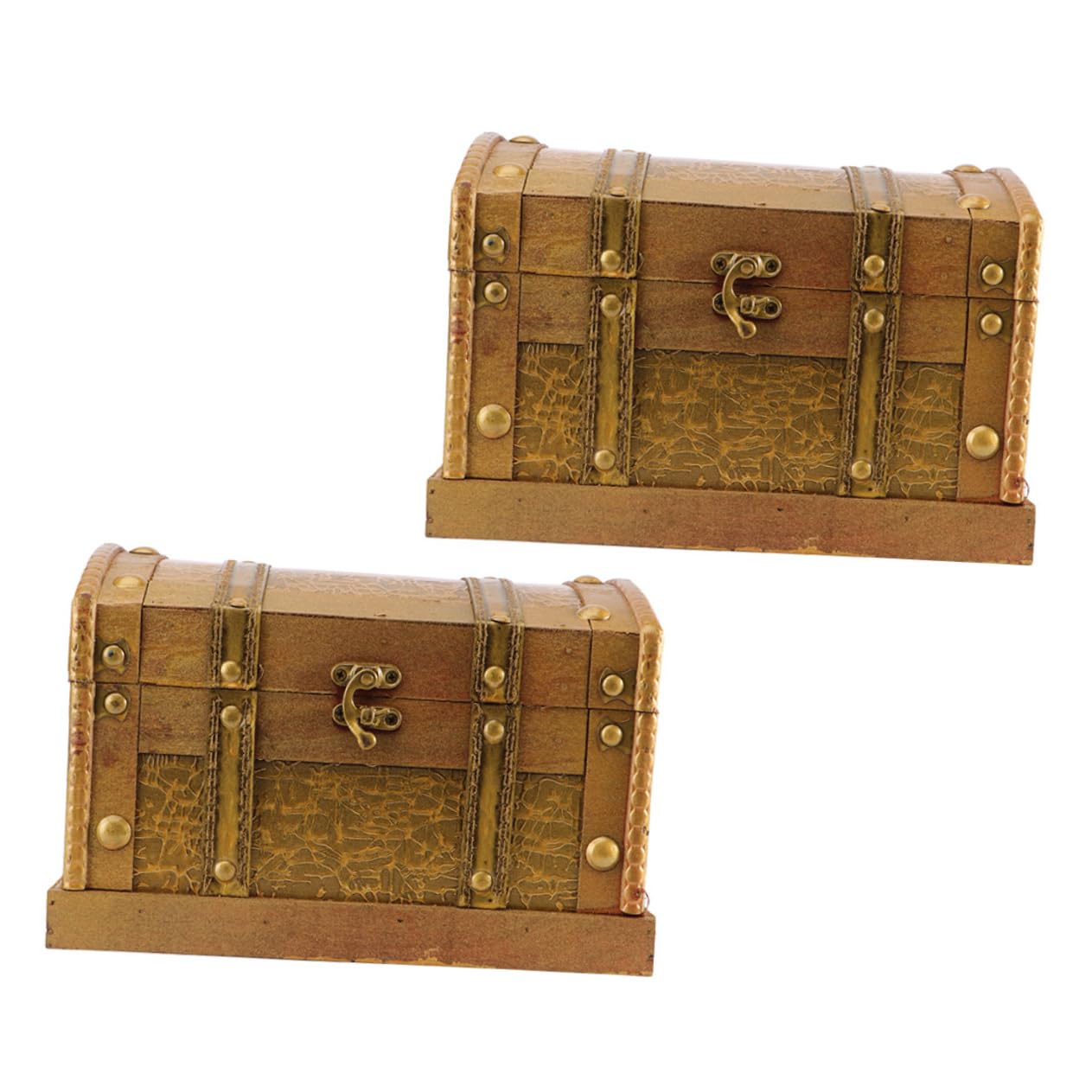 FOMIYES 2Pcs Vintage Pirate Treasure Box Classic Wooden Keepsake Chest for Party Decorations Halloween and Storage Durable Retro Style Organizer for Jewelry and Memorabilia