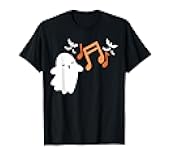 Halloween Music Note Ghost Teacher Fall Musical Instrument T-Shirt