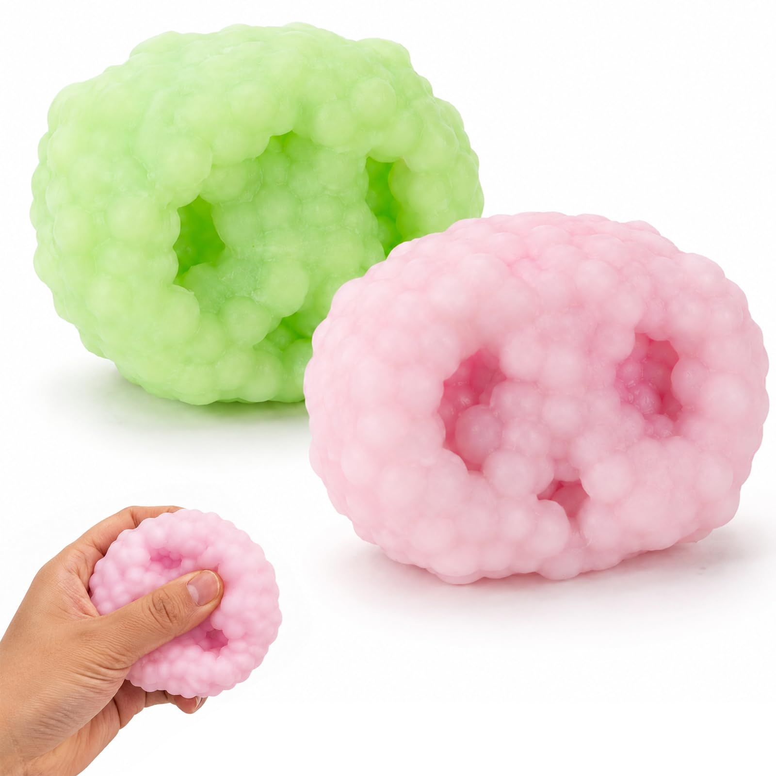 2 Pcs Crunchy Stress Balls with Bead Filling – Squishy Fidget Toys